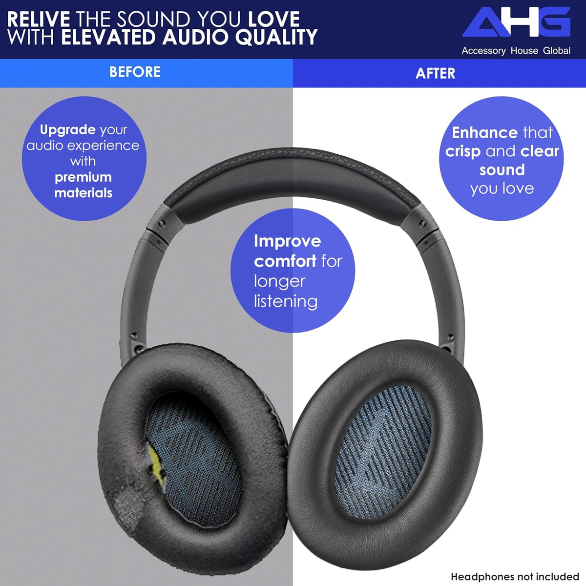 Premium Replacement Ear Pads for Bose SoundLink AE2 Headphones