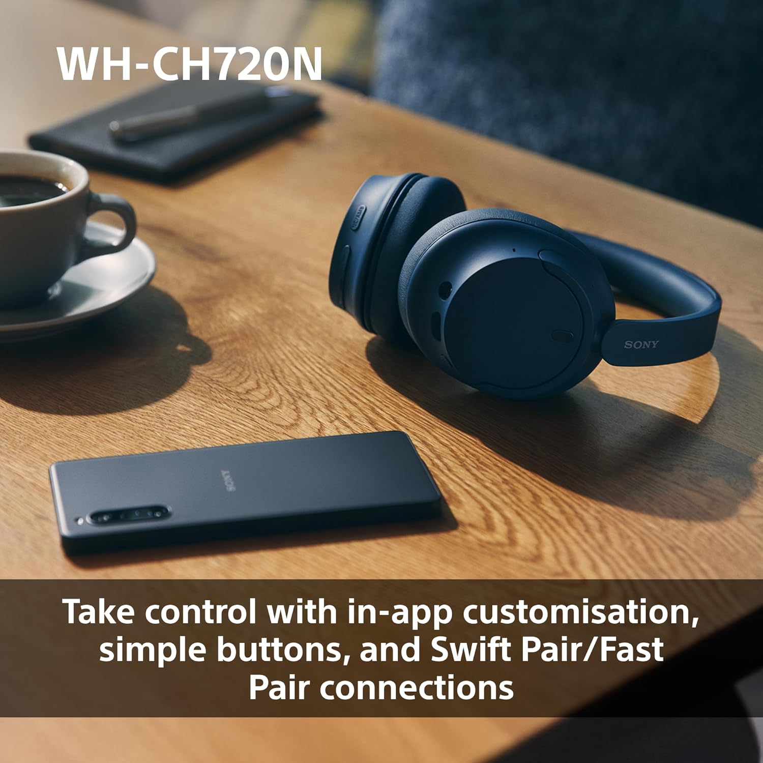 Sony WH-CH720N Wireless Noise Cancelling Headphones 35H Battery Lightweight Black