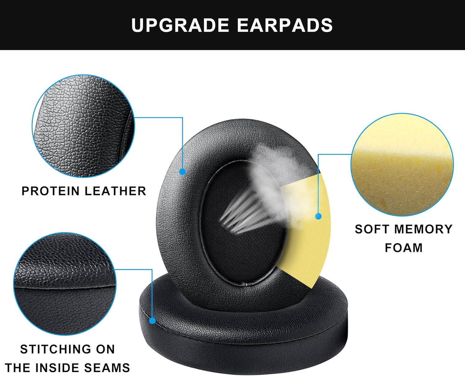 Dream Beats Studio 3 Replacement Ear Pads Memory Foam Black