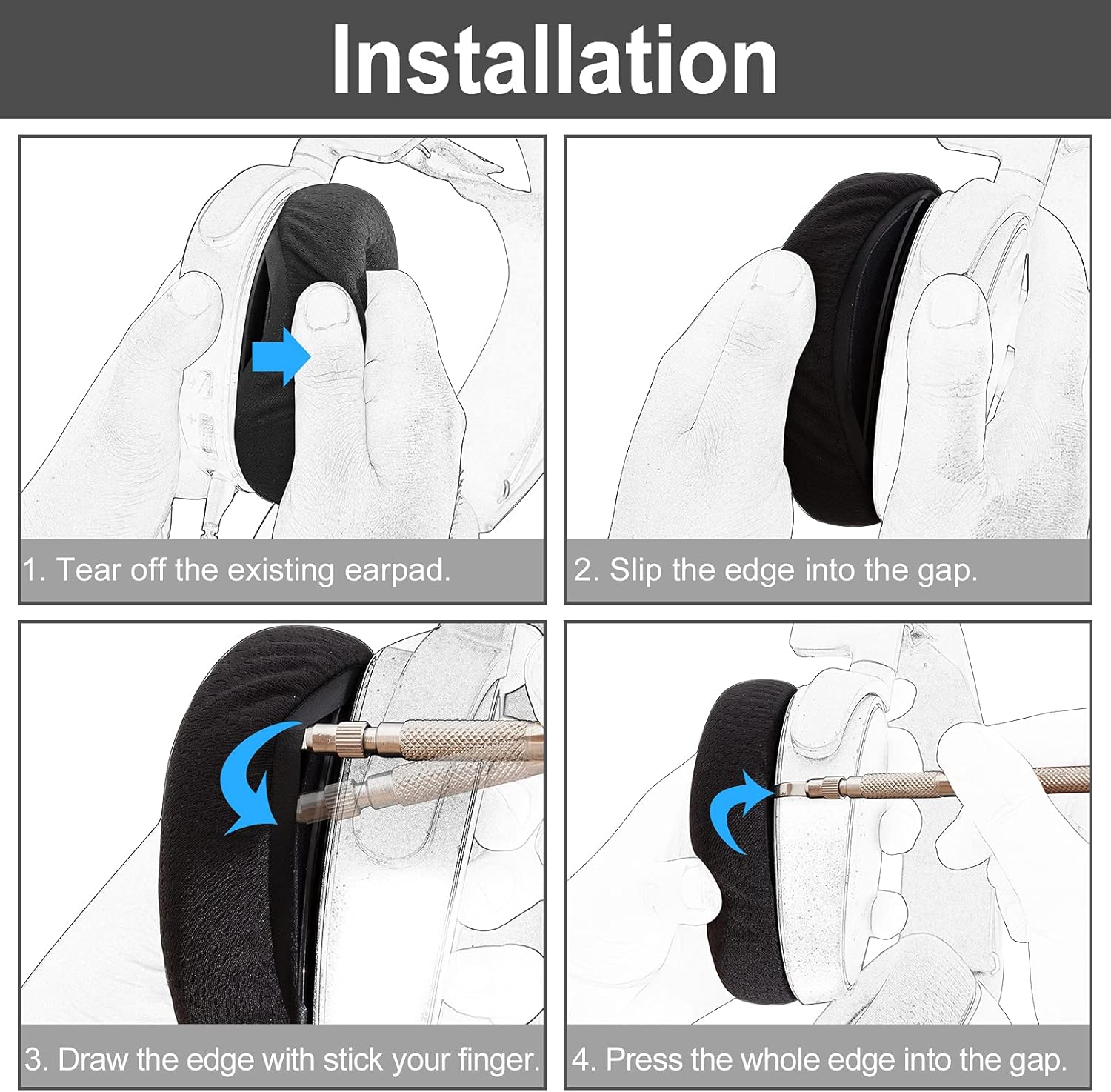 Yizhet 80mm Replacement Headphone Pads Memory Foam Protein Leather