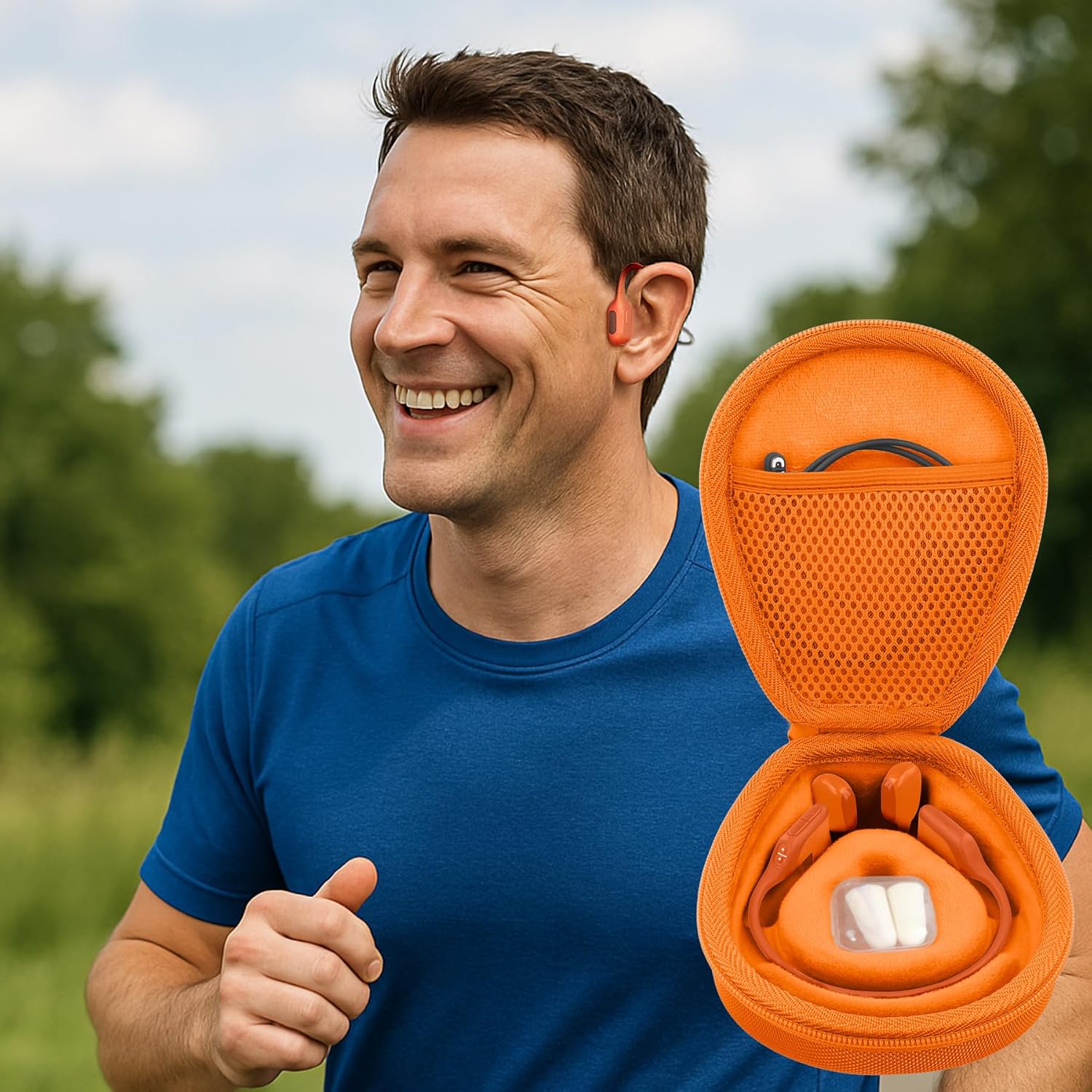 Hard Travel Case for SHOKZ OpenRun OpenMove OpenSwim Headphones