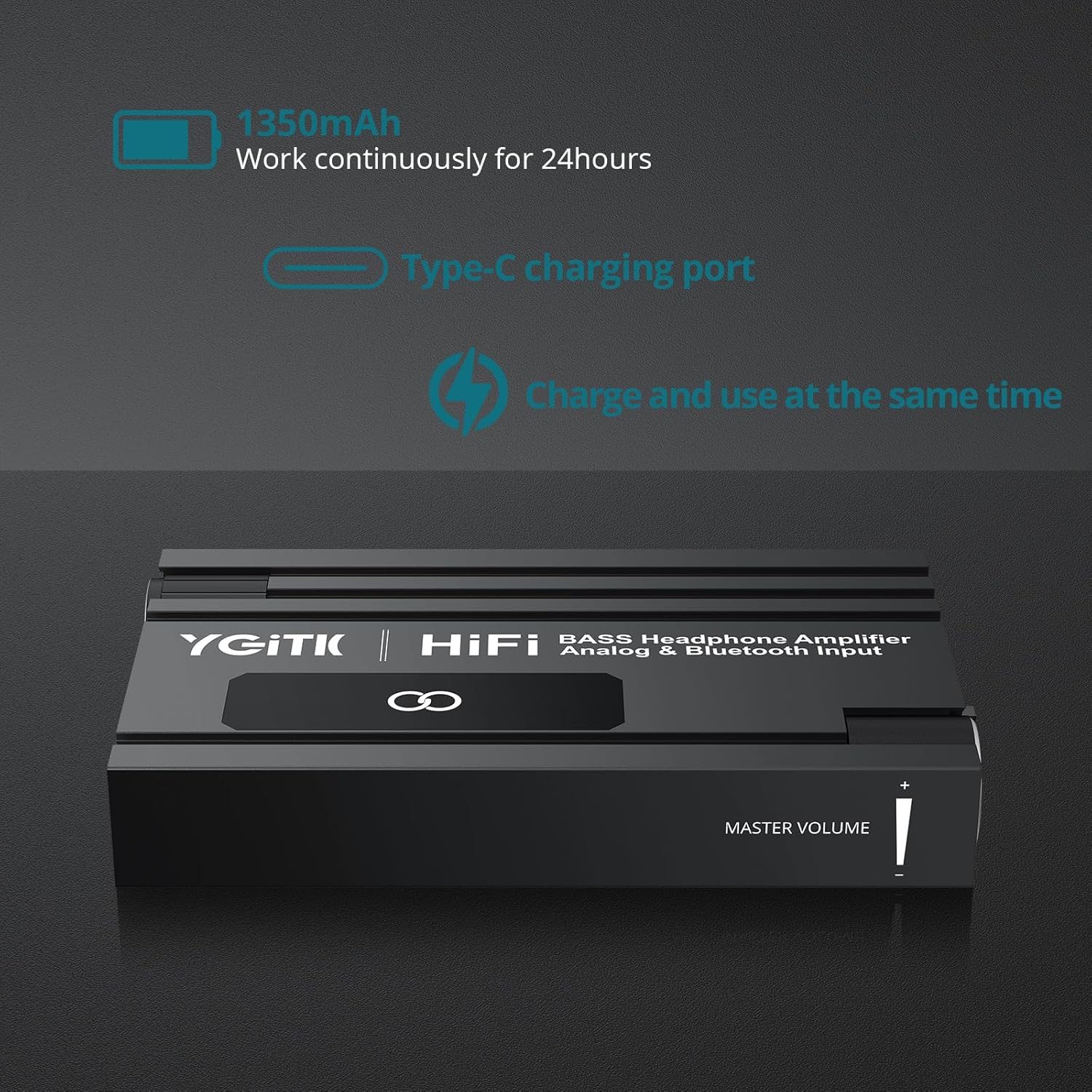 16-600Ω Bluetooth Headphone Amplifier with Bass Boost for Mac & iPad