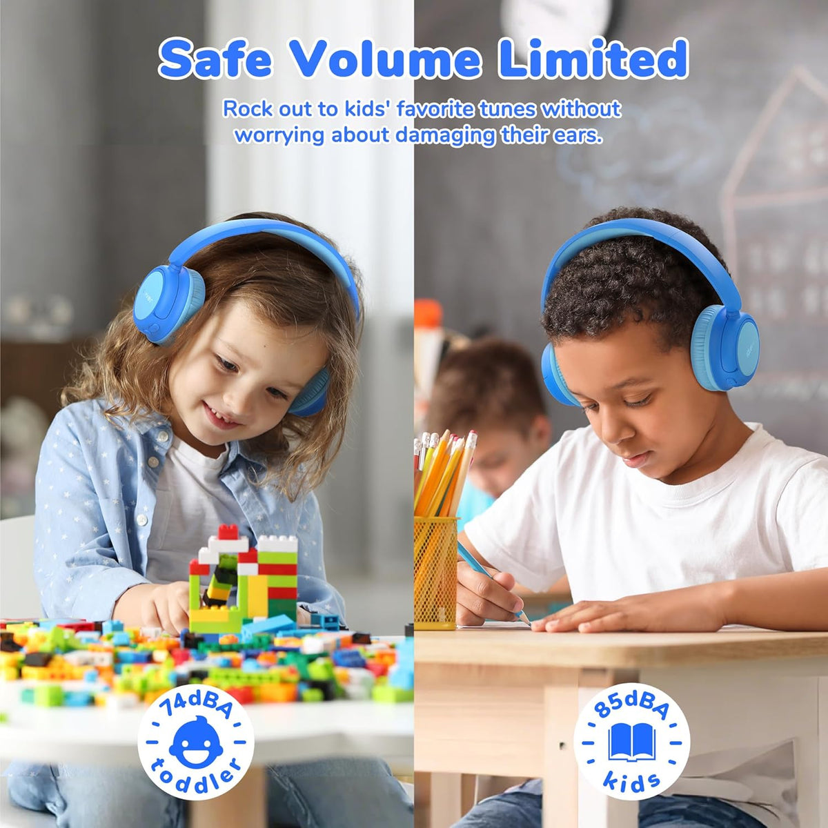iClever BTH22 Kids Wireless Headphones, 60H Playtime, Bluetooth 5.4