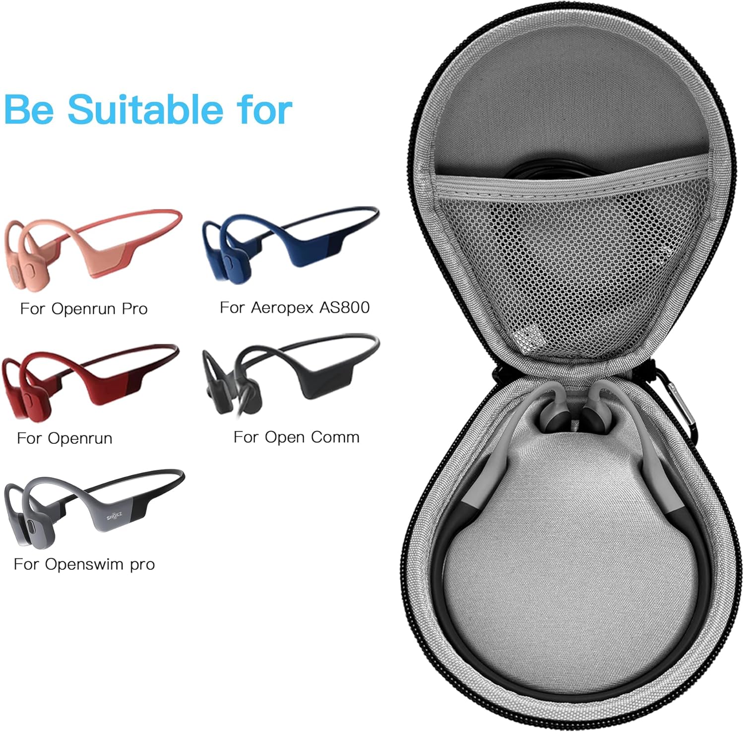 AWINNER Hard Case for Shokz OpenRun Pro/OpenSwim Bone Headphones