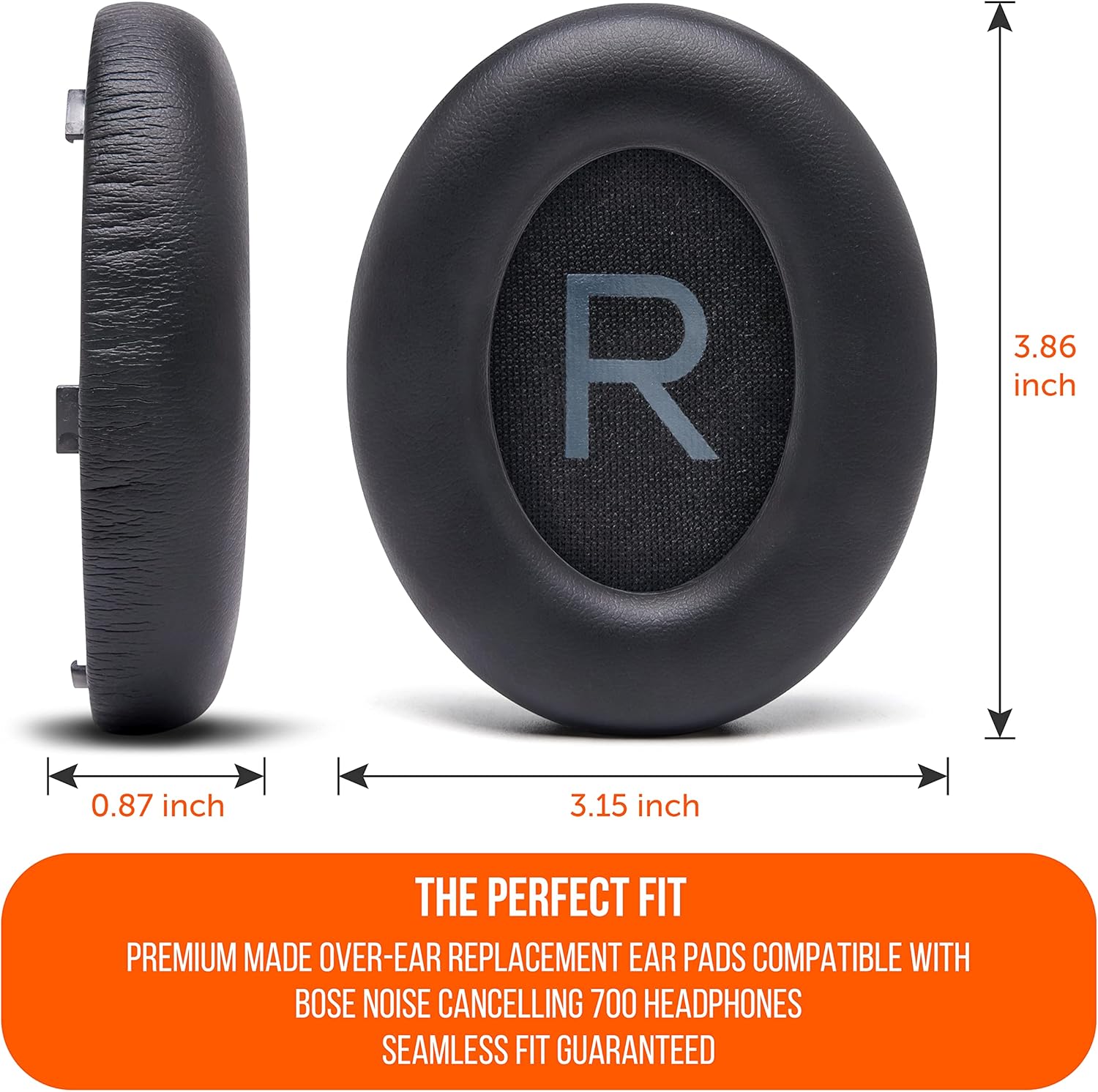 Bose 700 NC700 Replacement Ear Pads Memory Foam PU Leather Black
