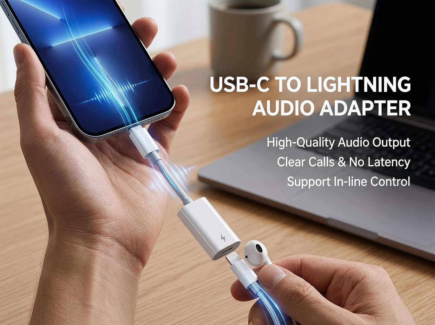 FARLINK 5-in-1 Lightning to USB-C Adapter Data Audio Charging Fast Connect