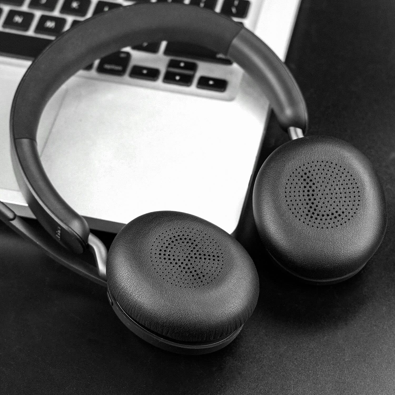 SOULWIT Earpads for Jabra Evolve2 65/40 Elite 45h Headsets Black