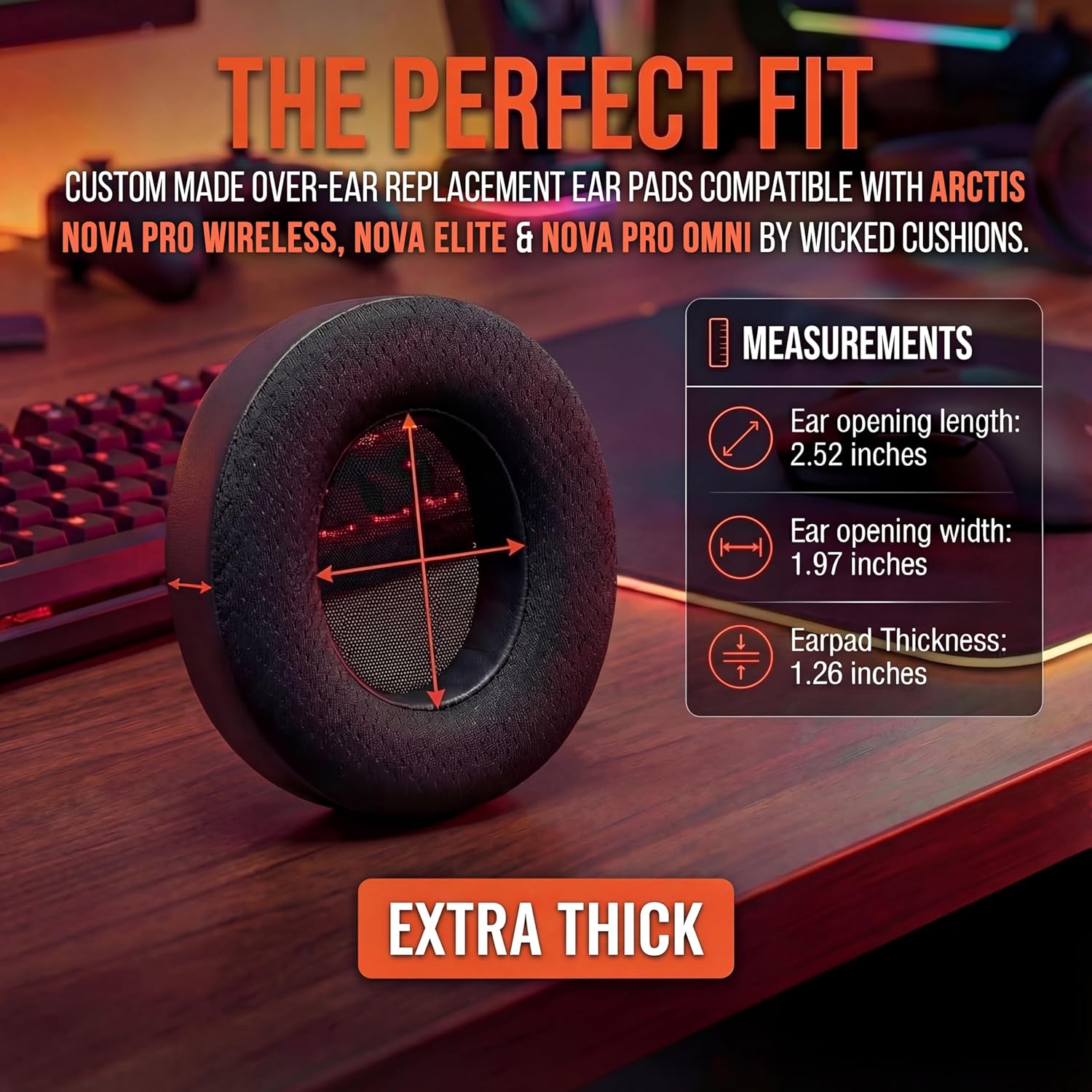WC Freeze Nova Pro Wireless Cooling Gel Earpads for Arctis Nova Pro Wireless Black