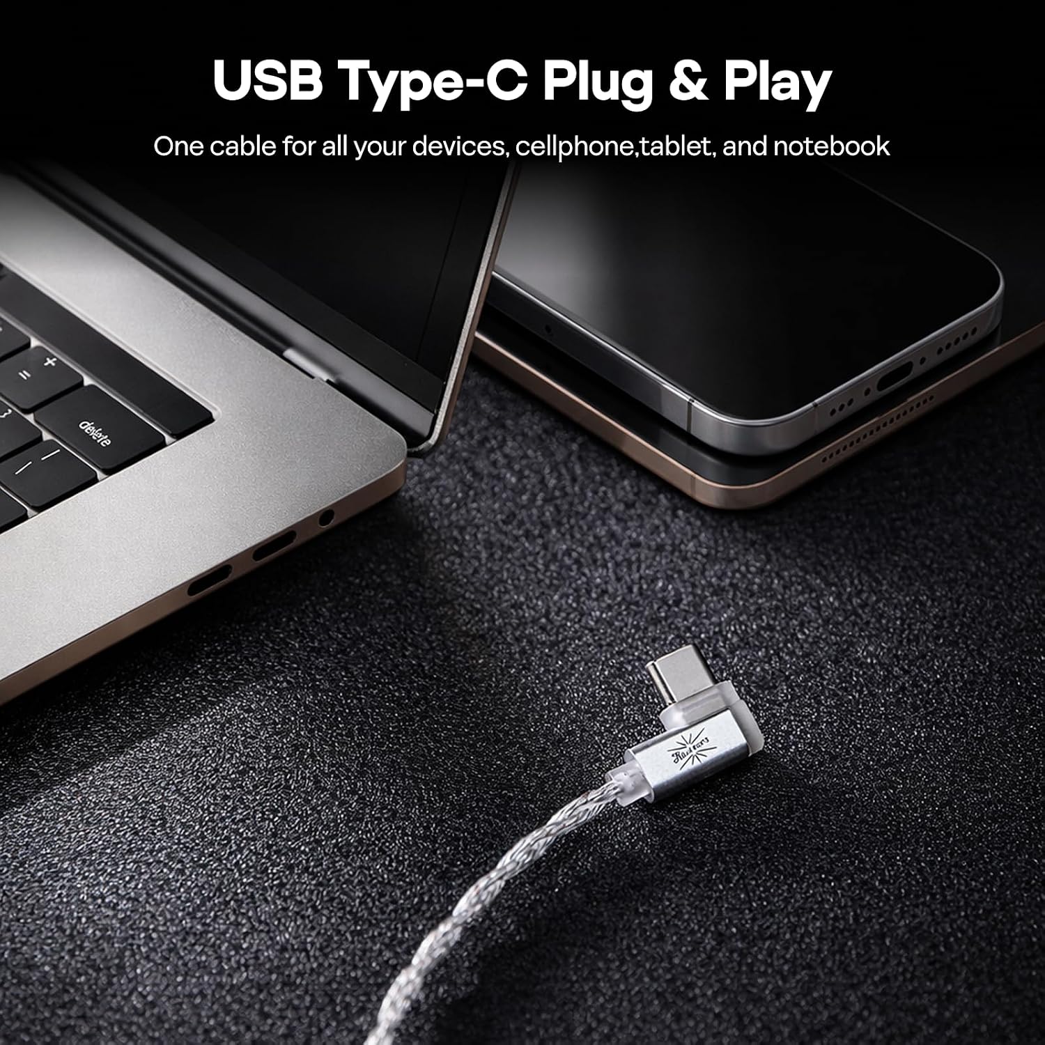 Kiwi Ears S-Link Type-C IEM Cable with DAC DSP Dual Mic 1.2m