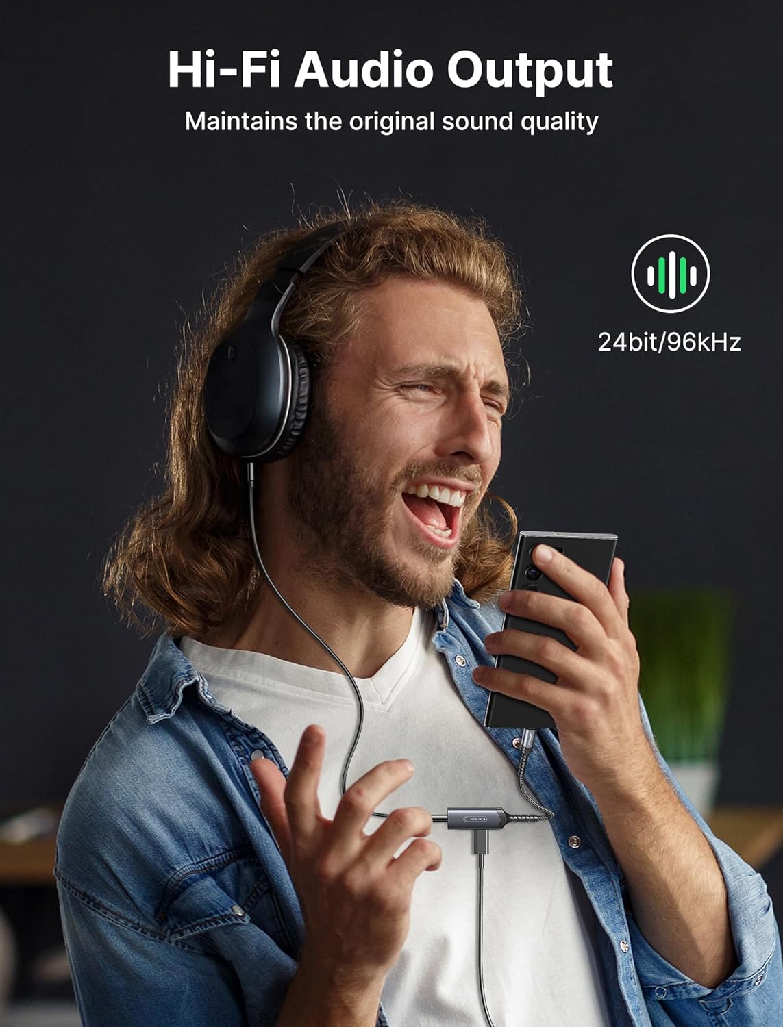 JSAUX USB C Headphone Adapter with 60W PD Fast Charging 2-in-1