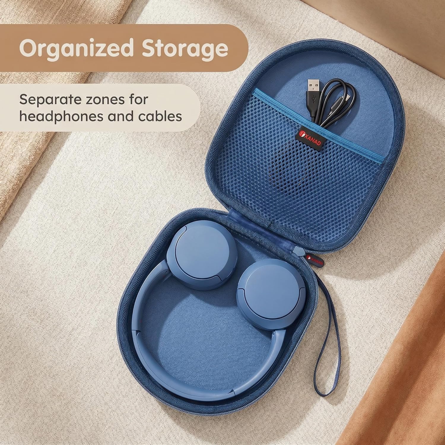 Hard Headphone Case for Sony WH-CH520/CH510 Travel Storage Blue Cover!