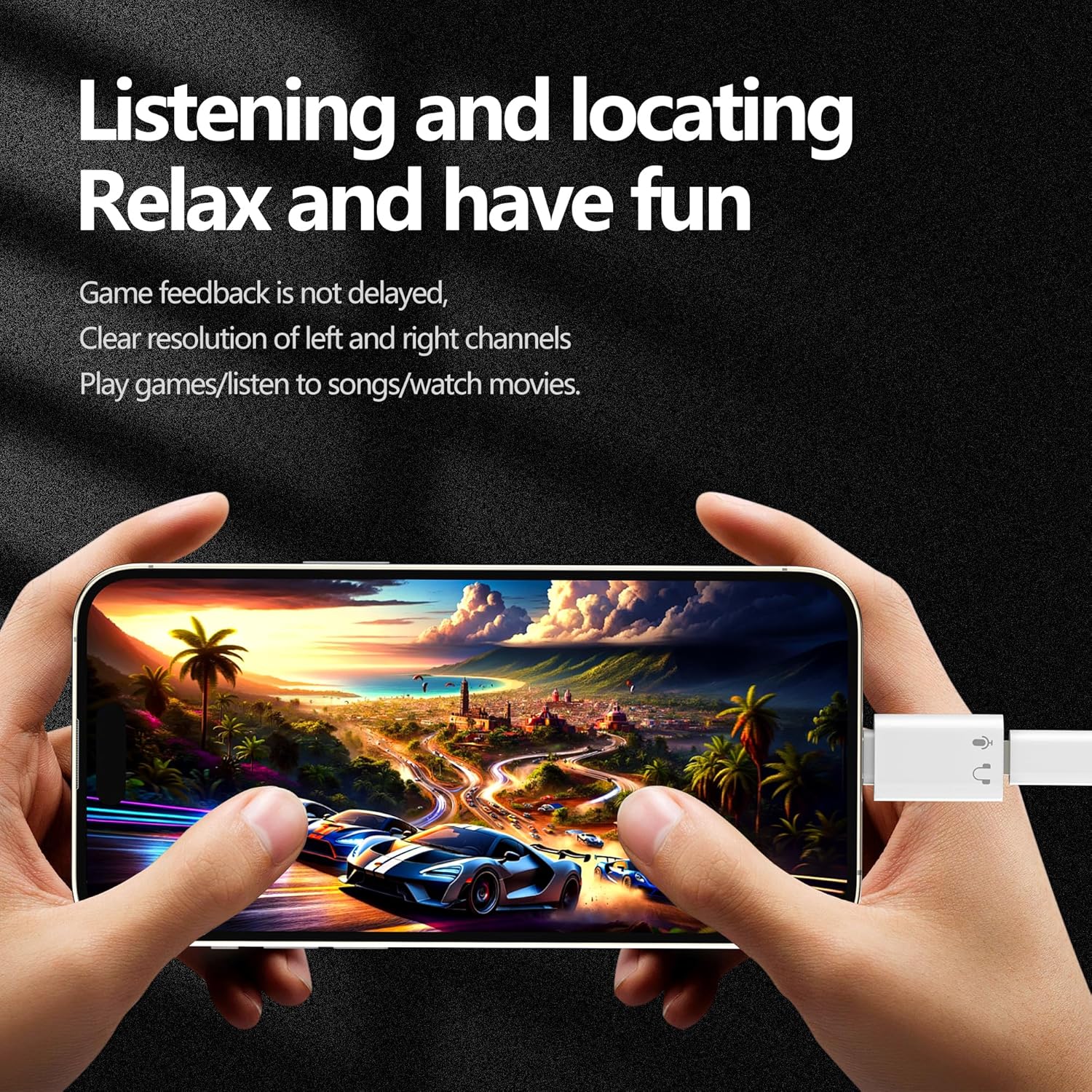 USB-C to Lightning Headphone Adapter for iPhone 17/16, Audio Dongle