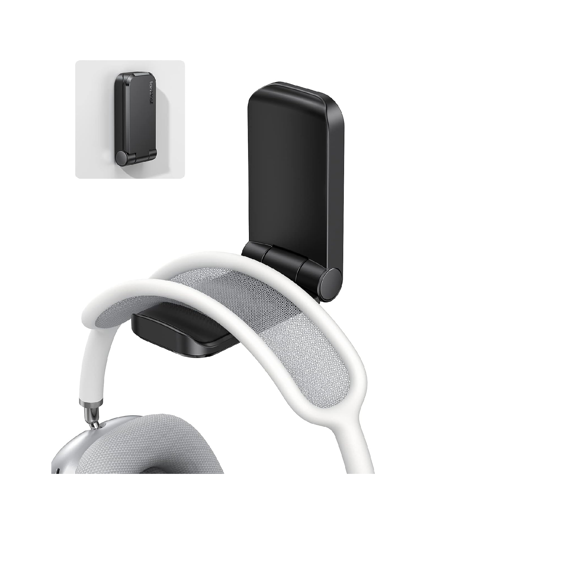 Lamicall Headphone Hanger Holder Under Desk Adhesive Hook, Black