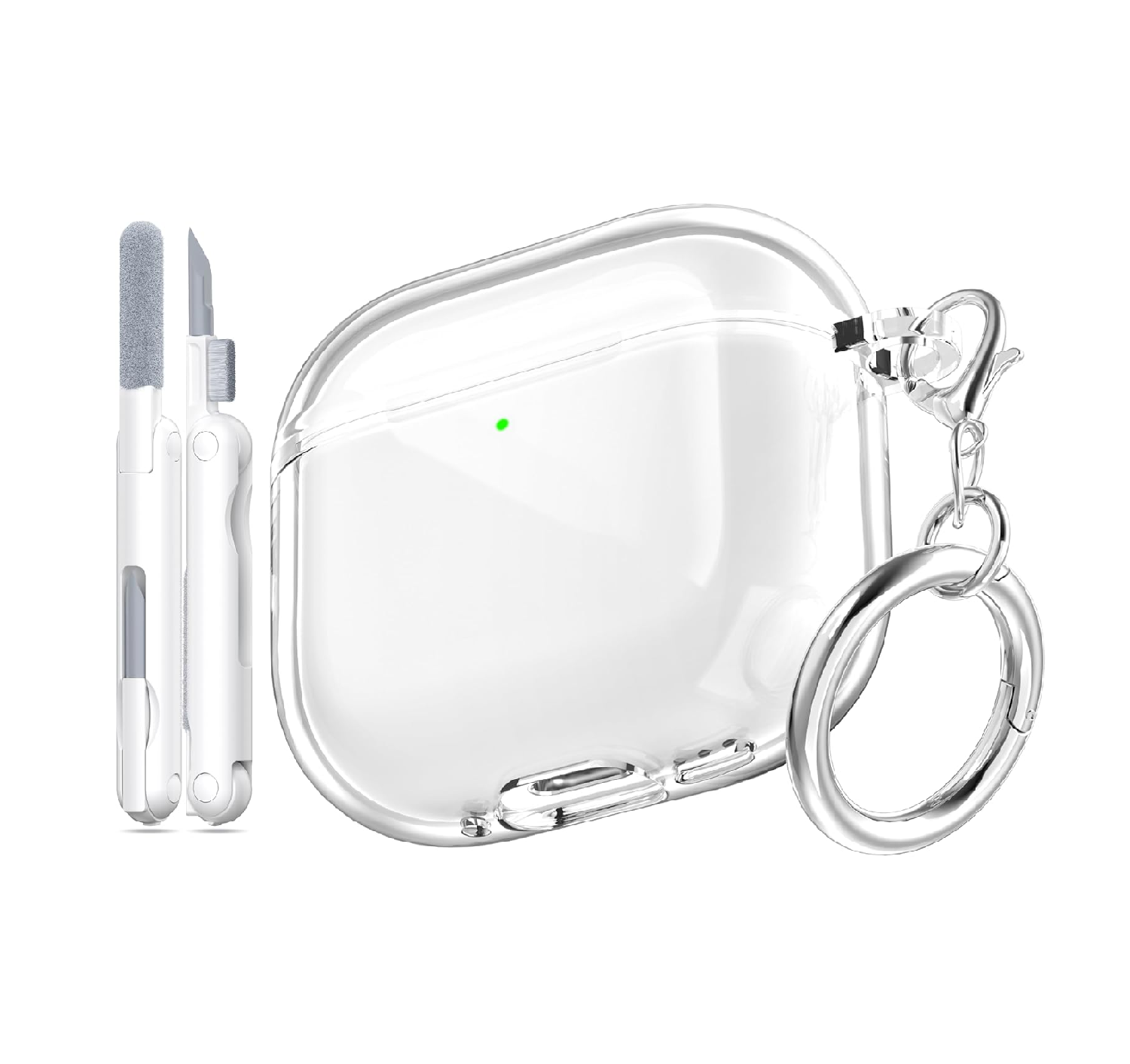 AirPods 4 Case Cover 2026, Military Shockproof TPU Clear Case with Cleaning Kit