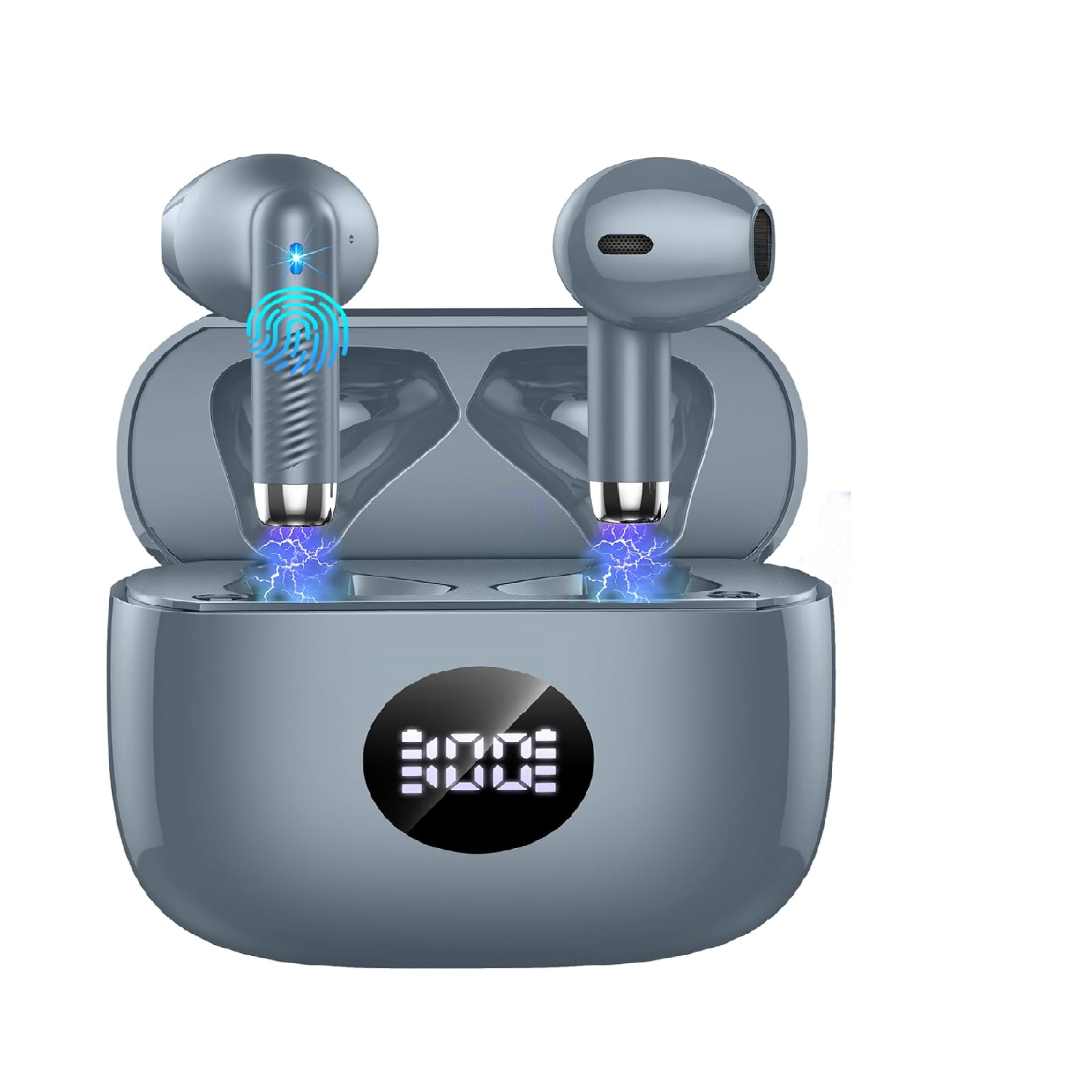 Wireless Bluetooth 5.4 Earbuds with ENC Noise Cancelling Mic, 40H Playtime, HiFi Stereo, Deep Bass, IP7 Waterproof, Fast USB-C Charge