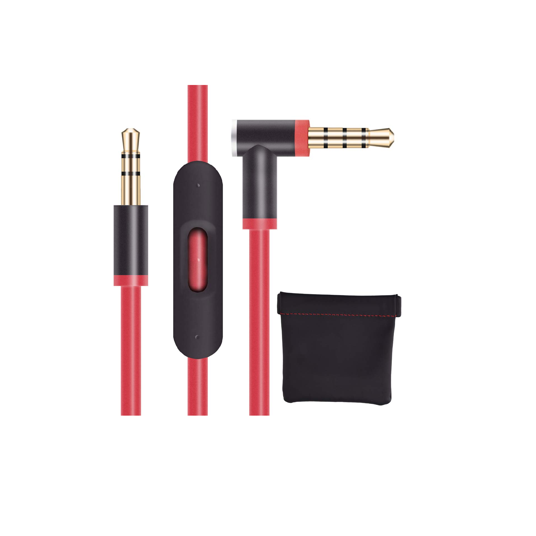 Replacement 3.5mm Cable with Mic for Beats Solo Studio Pro Red