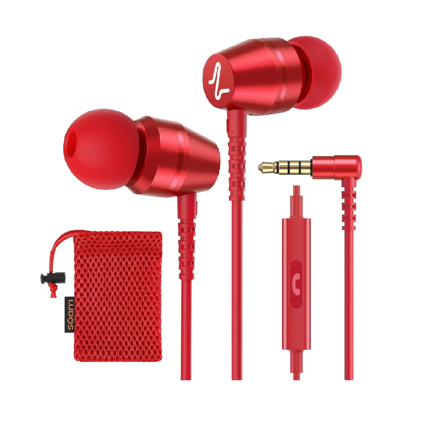 Ludos OMNITONE Wired Earbuds with Mic | Noise Isolating 3.5mm Jack, 5Y