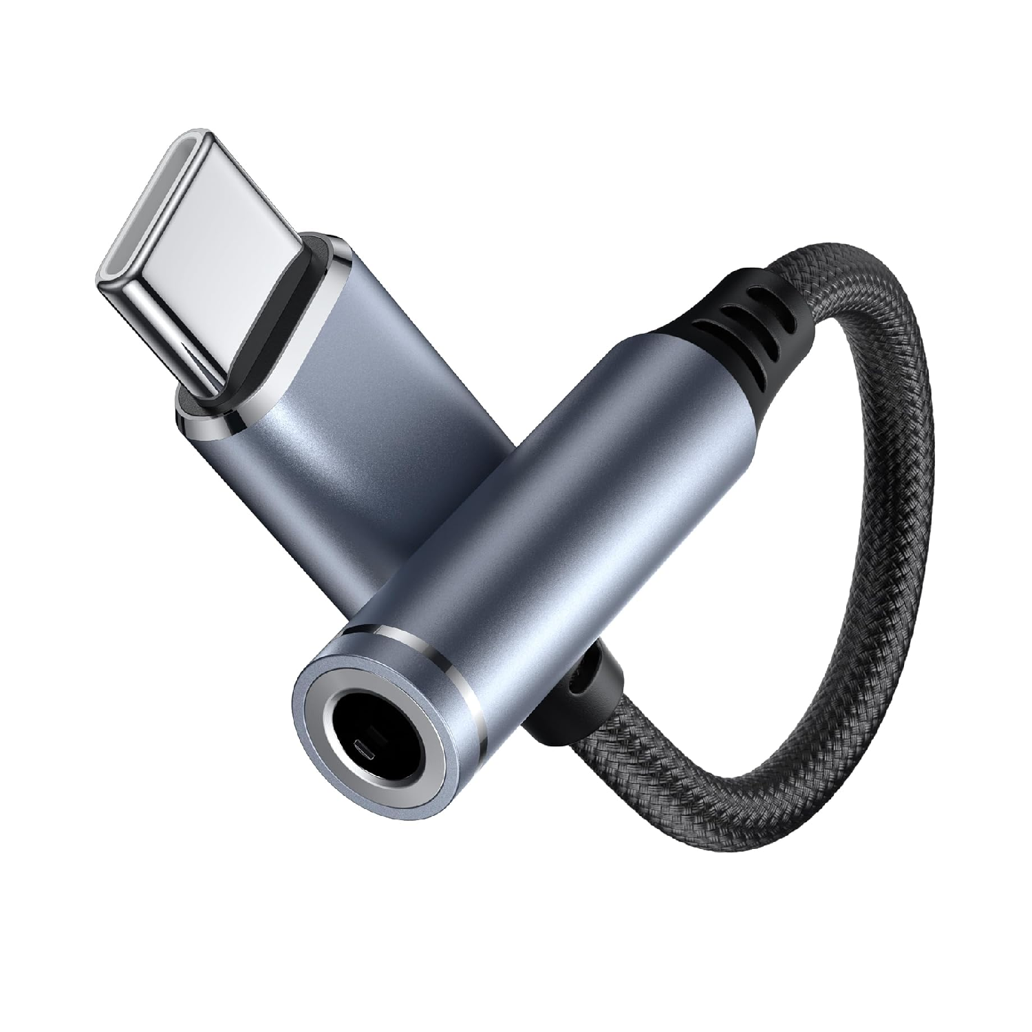 USB C to 3.5mm Headphone Adapter, Hi-Res DAC Audio Dongle Gray