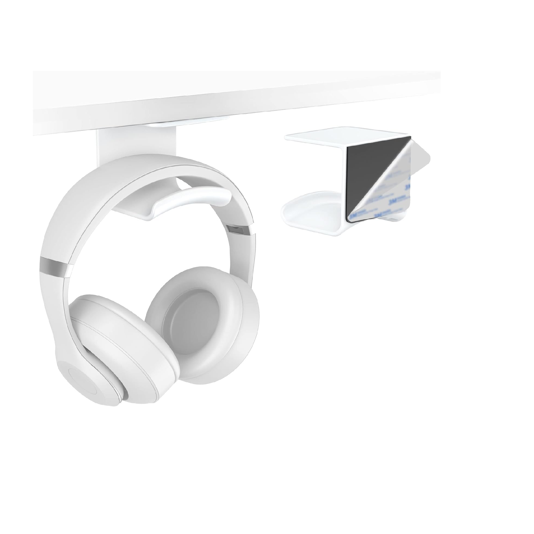 Cozycase Headphone Holder Hanger Hook for Wall or Under Desk, White