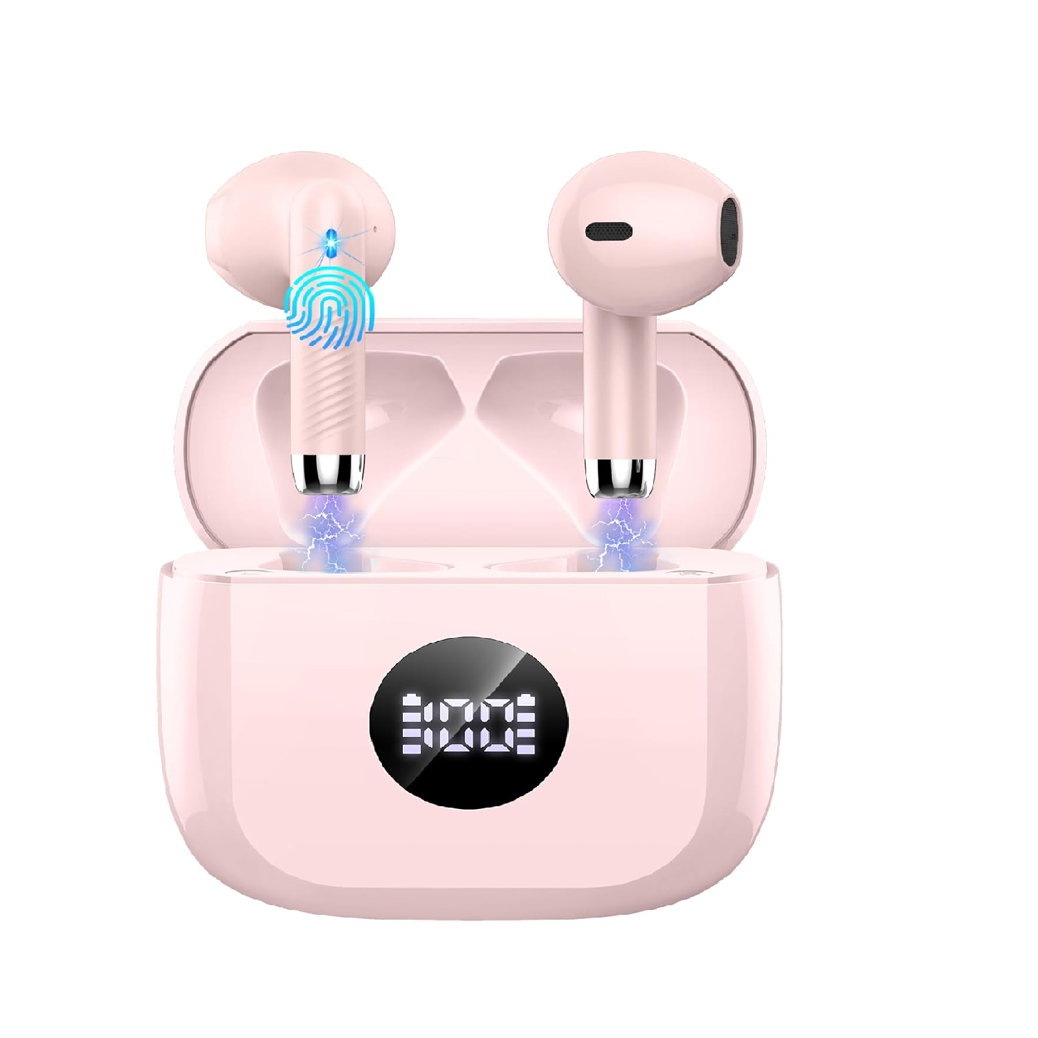 Wireless Bluetooth 5.4 Earbuds with ENC Noise Cancelling Mic, 40H Playtime, HiFi Stereo, Deep Bass, IP7 Waterproof, Fast USB-C Charge