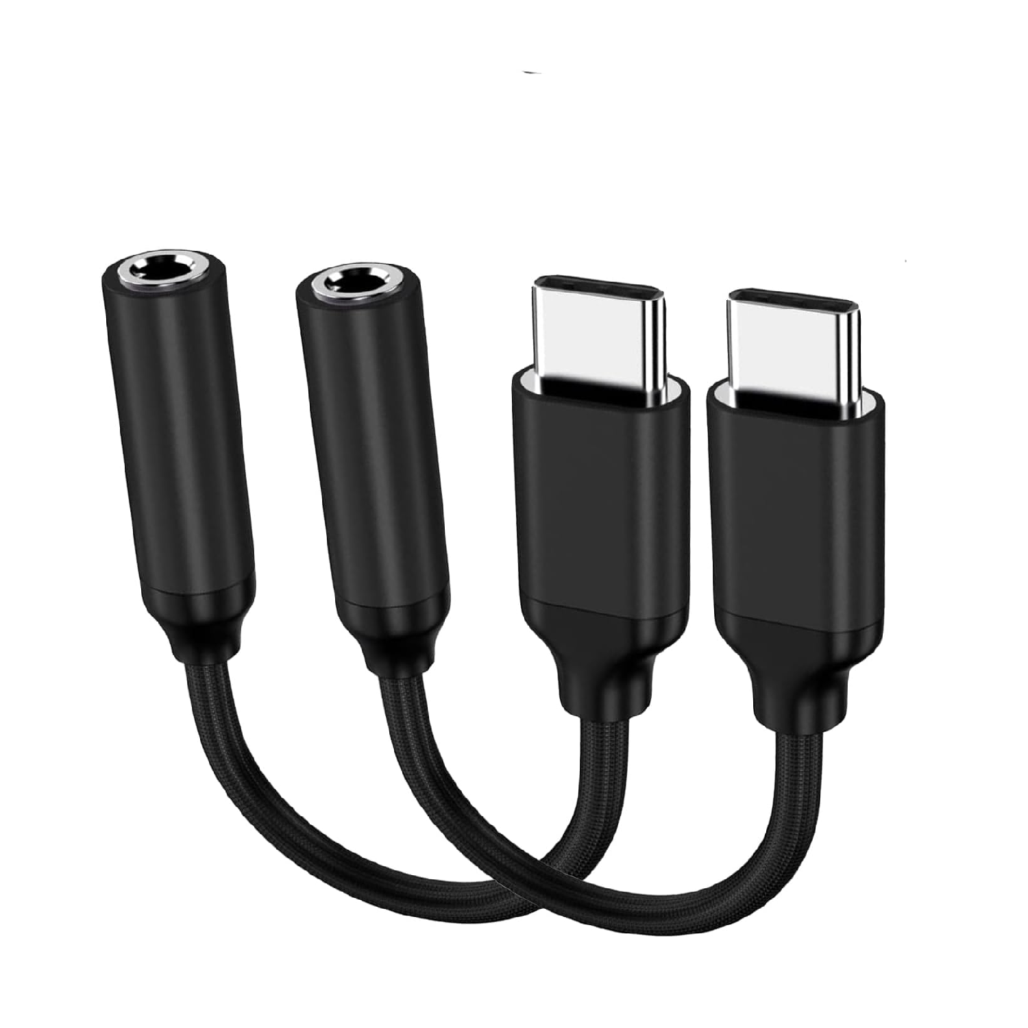 USB-C to 3.5mm Audio Adapter MFi Certified AUX Dongle 2 Pack