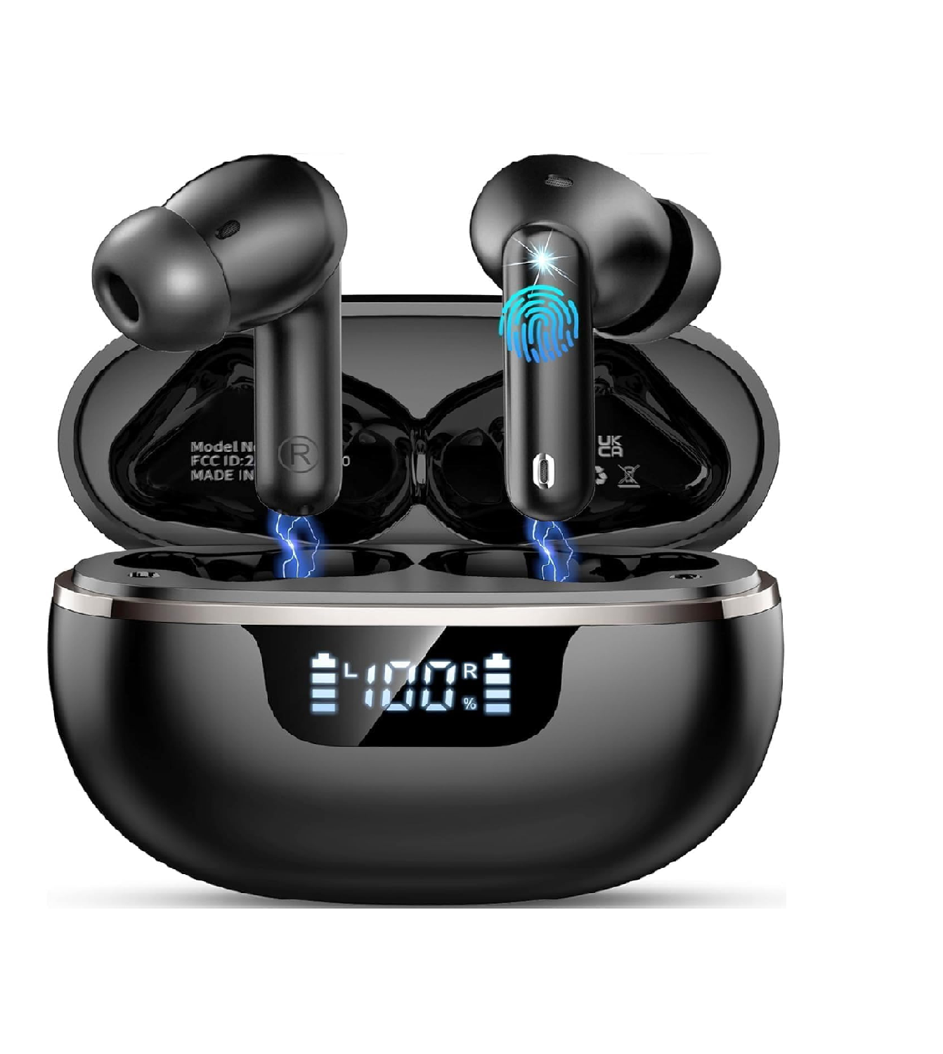 Bluetooth 5.4 Wireless Earbuds, 50H Playtime, ENC Mic, IP7 Waterproof