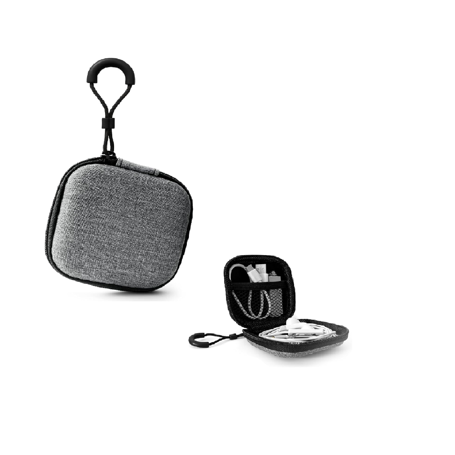 Portable EVA Headphone Storage Case Shockproof Zip Carrying Pouch