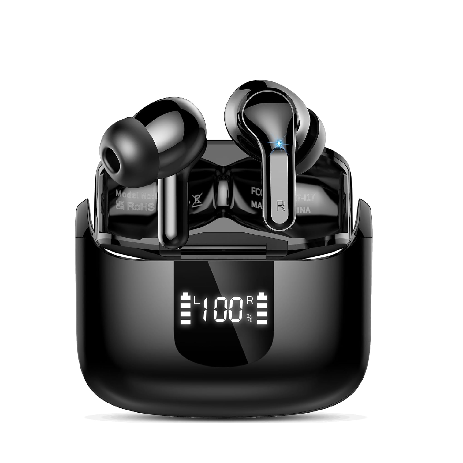 Bluetooth 5.4 Wireless Earbuds, 6D Stereo, 50H Playtime, ENC Mics