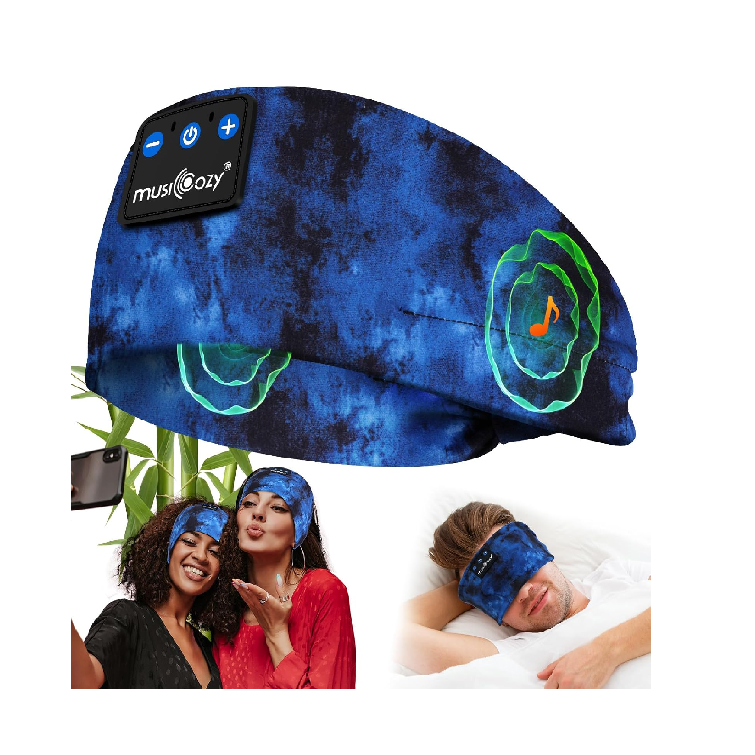 MUSICOZY Sleep Headphones Bluetooth Headband for Side Sleepers 16H Playtime