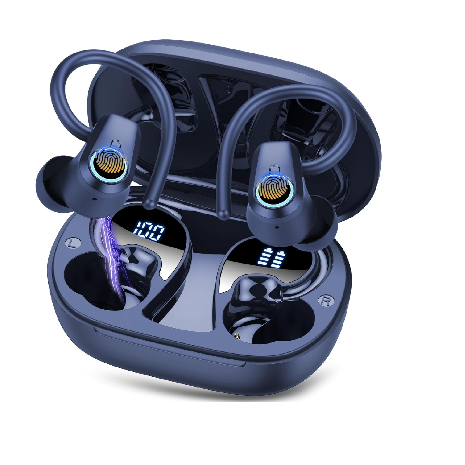 Wireless Earbuds Bluetooth 5.3 ENC Mic 50H LED Display Sport IP7 Earbuds