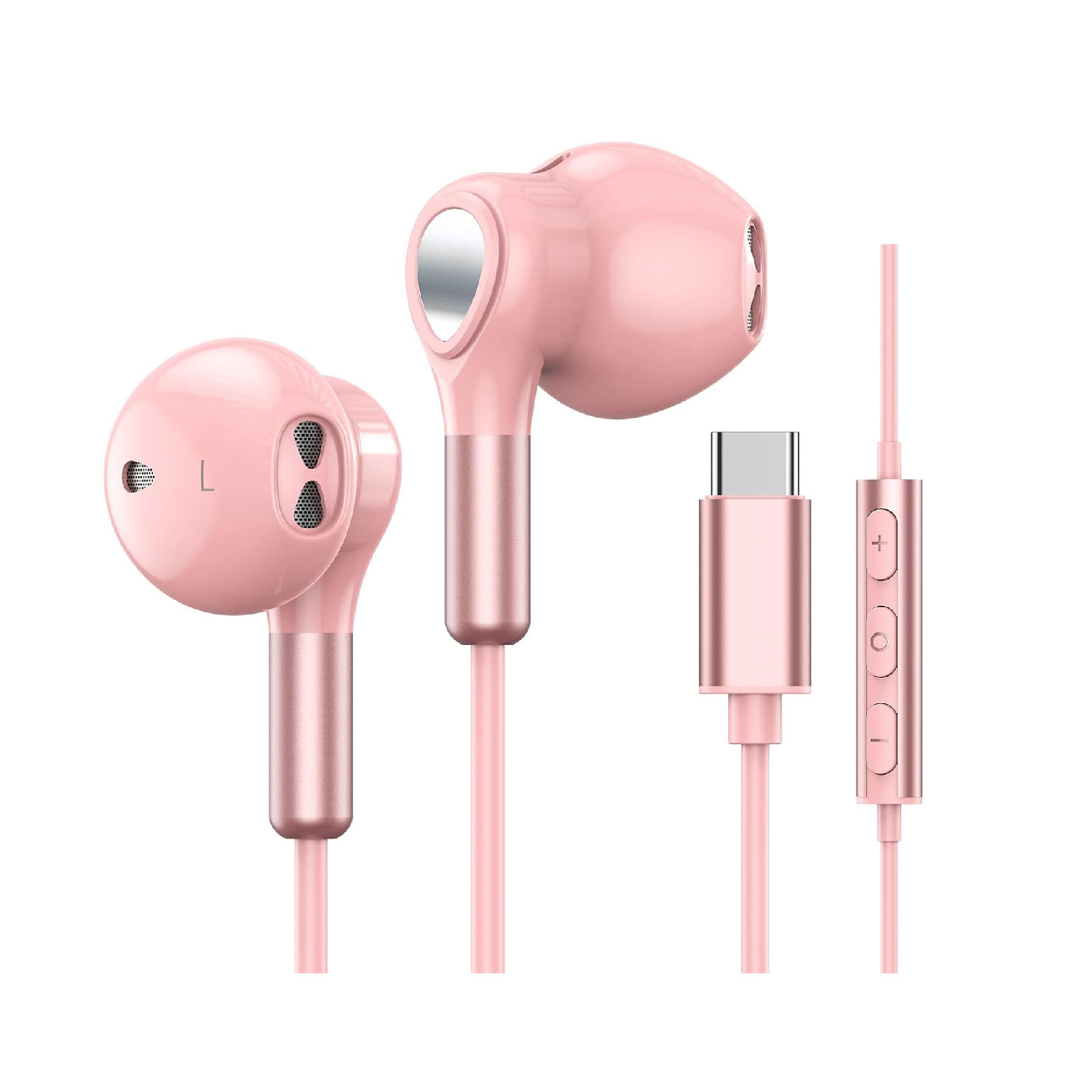 USB-C Earphones with Mic | Wired In-Ear Headphones for Samsung S26/S25/S24 & iPhone 17/16/15, iPad, Type-C Compatible