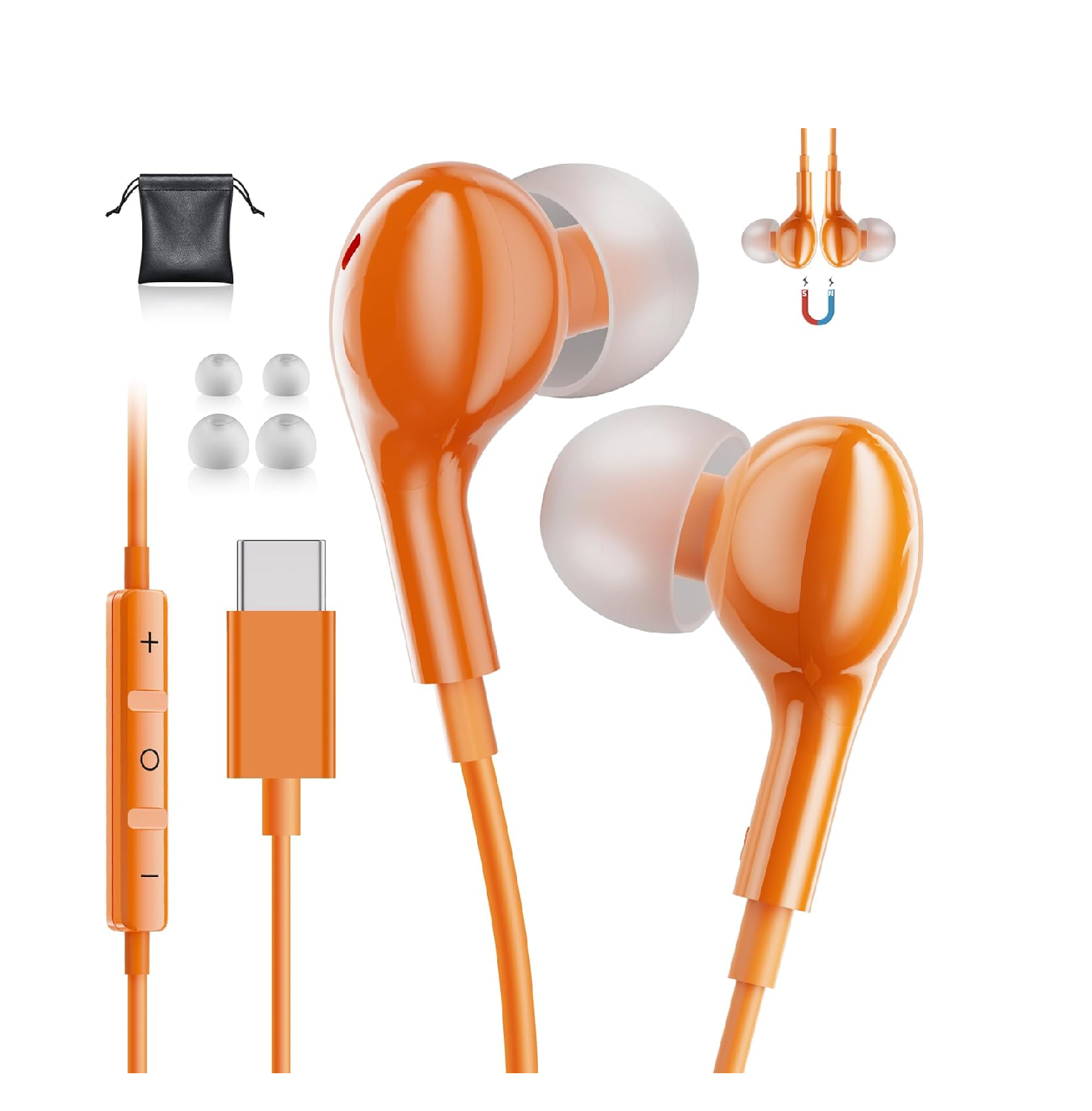 USB C Headphones Samsung S26 S25 iPhone 17 Wired Earbuds Type C 70C