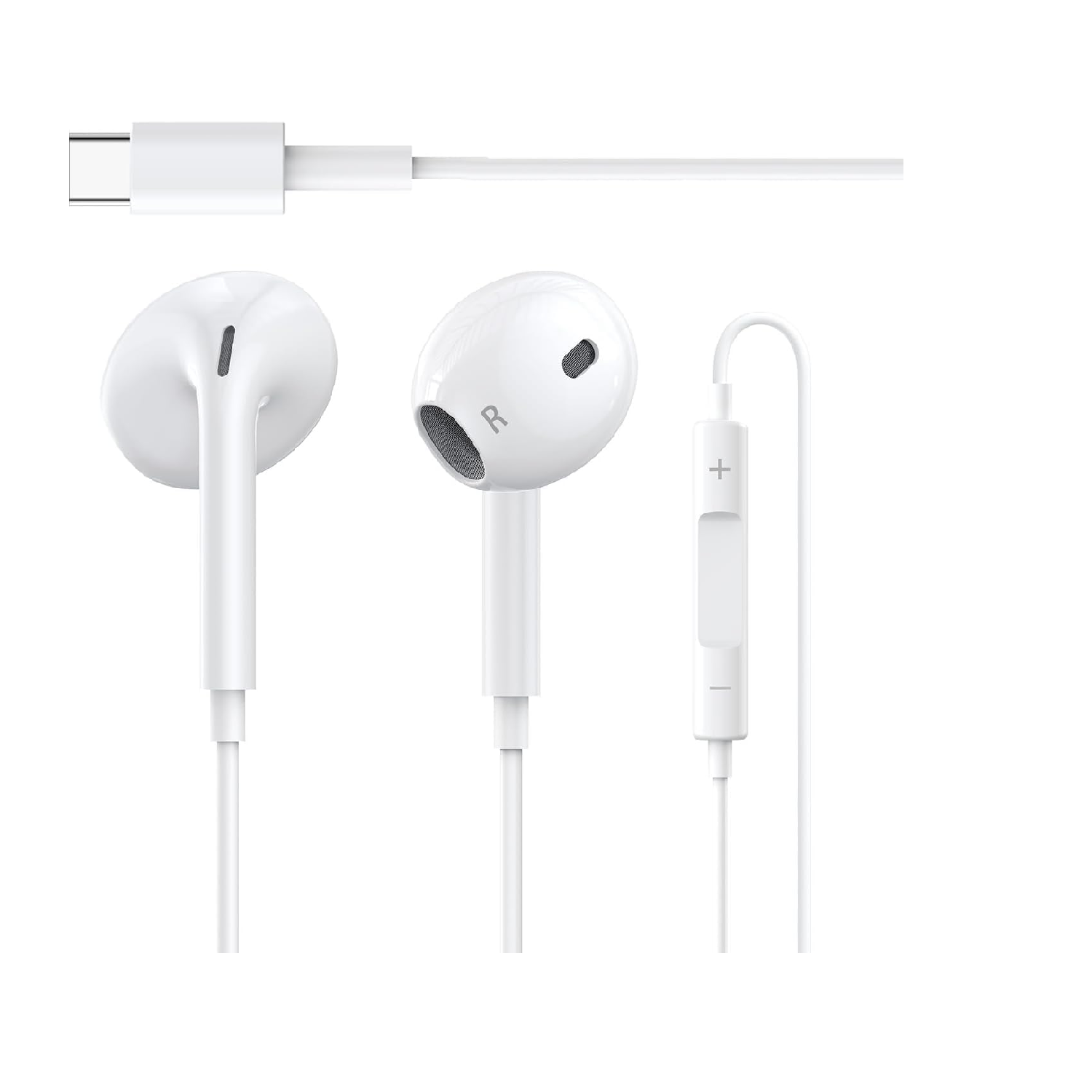 USB C Headphones iPhone 17 16 15 Samsung S25 Wired Earphones Mic 70C
