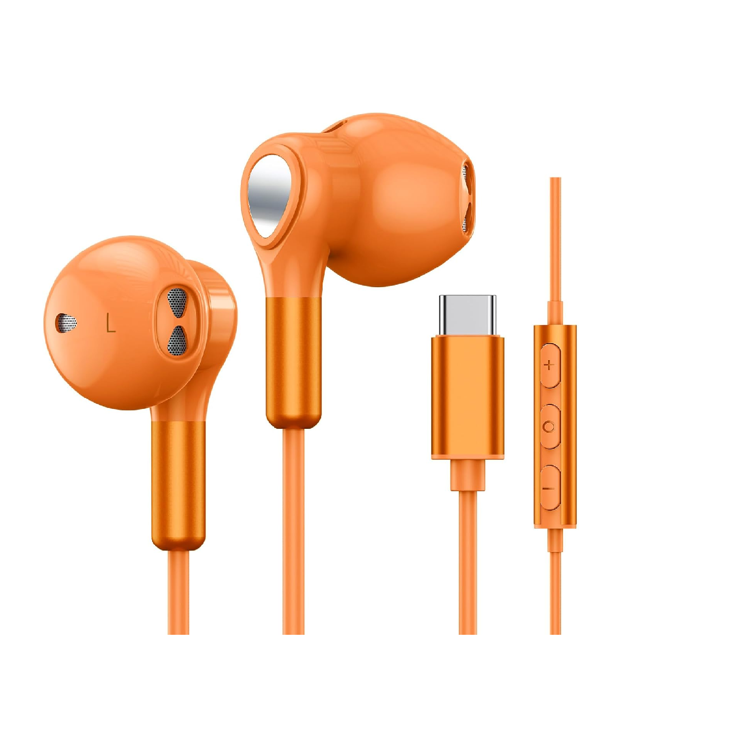 USB-C Earphones with Mic | Wired In-Ear Headphones for Samsung S26/S25/S24 & iPhone 17/16/15, iPad, Type-C Compatible
