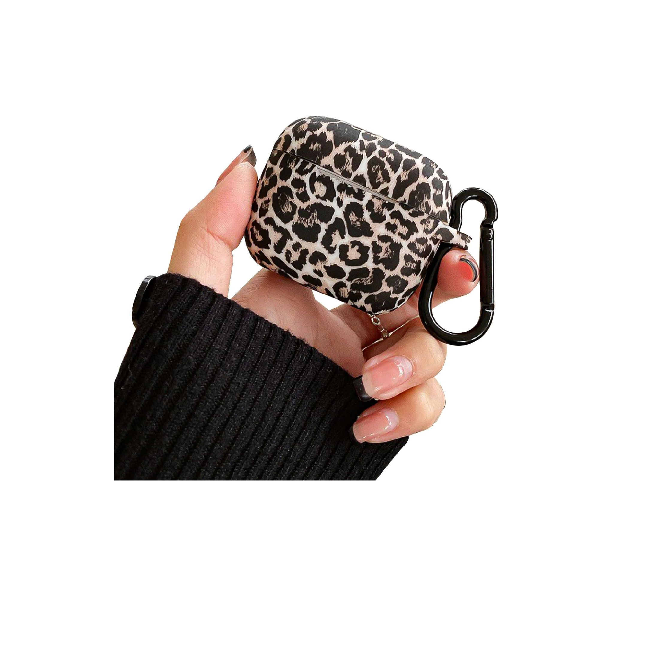 AirPods 4 Case 2024 Leopard Print Silicone Shockproof Cover Keychain