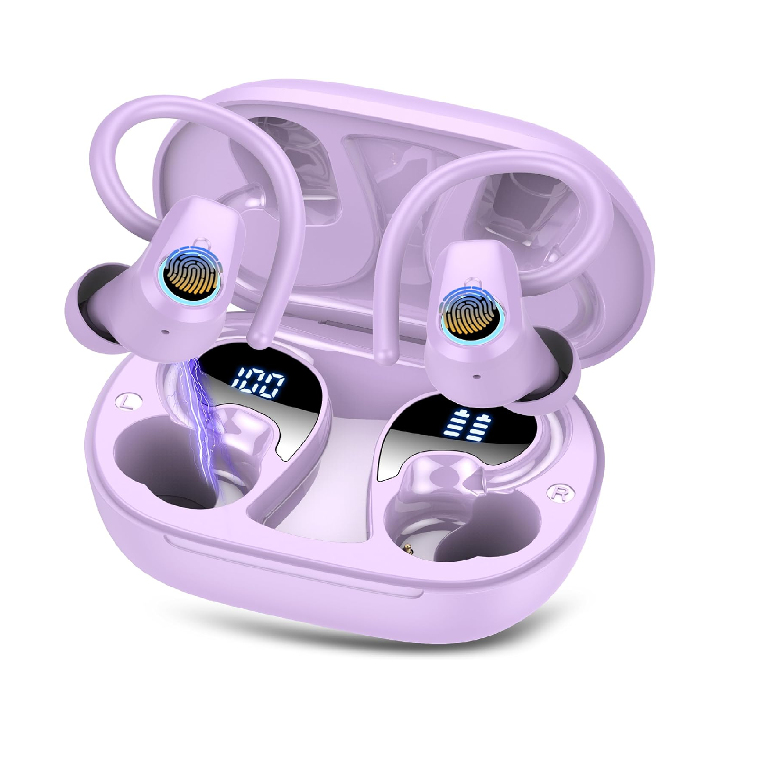 Wireless Earbuds Bluetooth 5.3 ENC Mic 50H LED Display Sport IP7 Earbuds