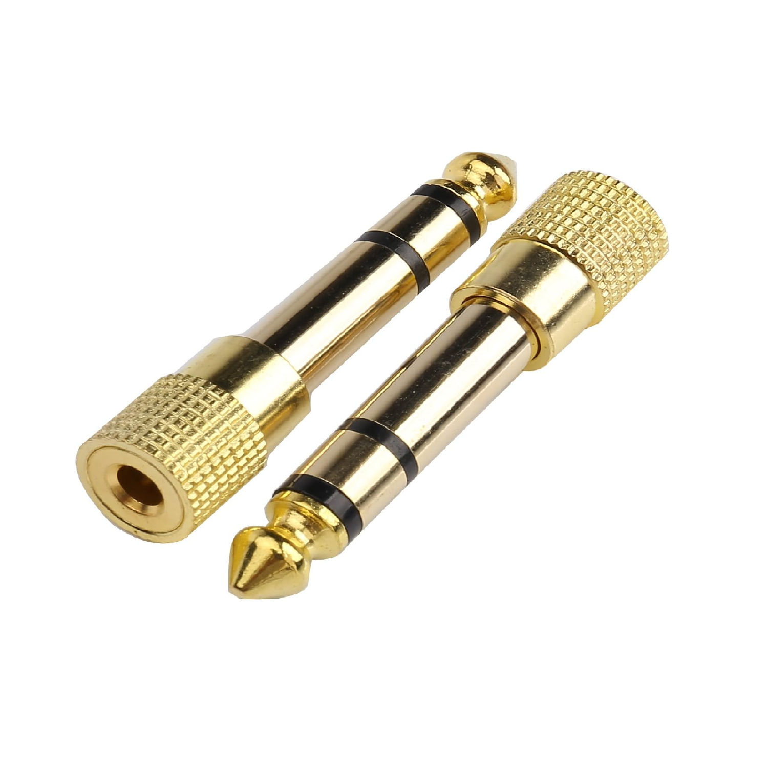 2 Pack 6.35mm to 3.5mm Adapter Gold Plated Stereo Audio Converter