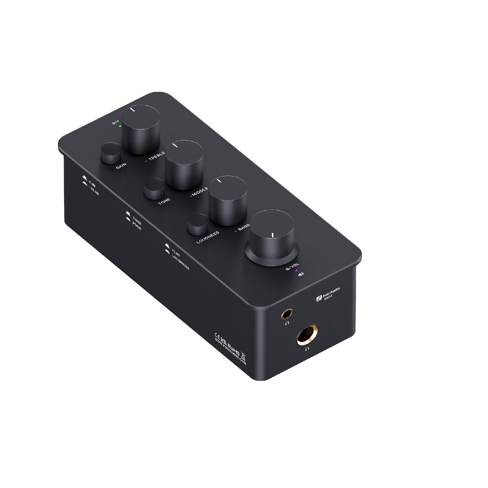 Fosi Audio SK01 Portable Class A Headphone Amp EQ Bass Treble Control