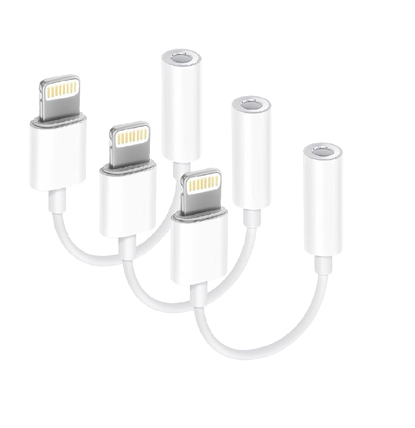 2 Pack Lightning to 3.5mm Audio Adapter for iPhone Fast Connect