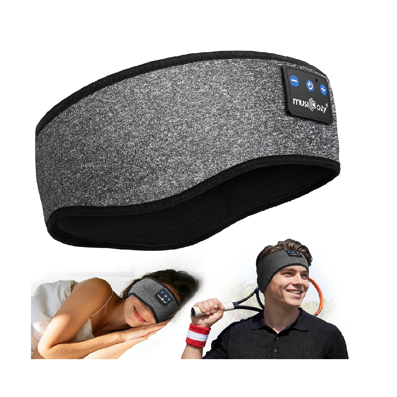 MUSICOZY Sleep Headphones Bluetooth 5.4 Headband 16H Playtime Sleep 70C