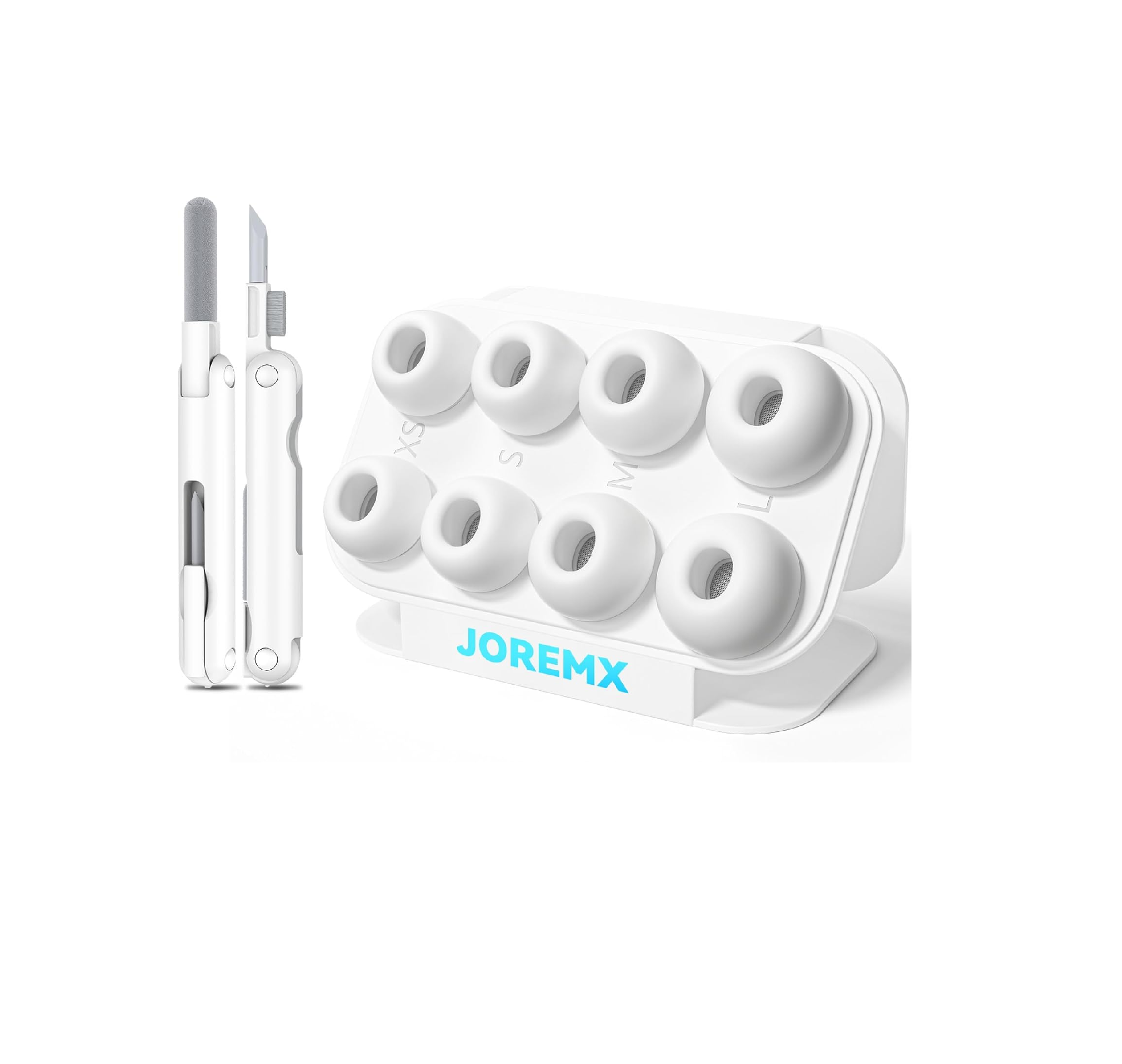 4 Pairs Silicone Ear Tips for AirPods Pro 1/2 with Cleaning Kit White