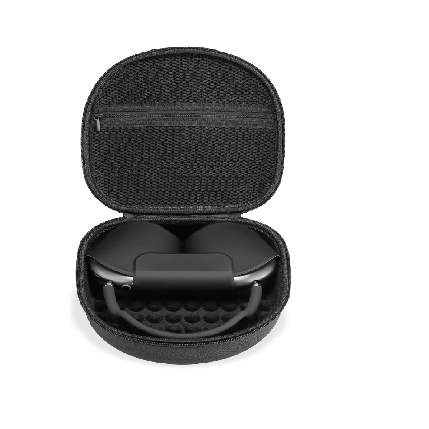 AirPods Max Hard Case, Portable Travel Bag with Zipper & Mesh Pouch