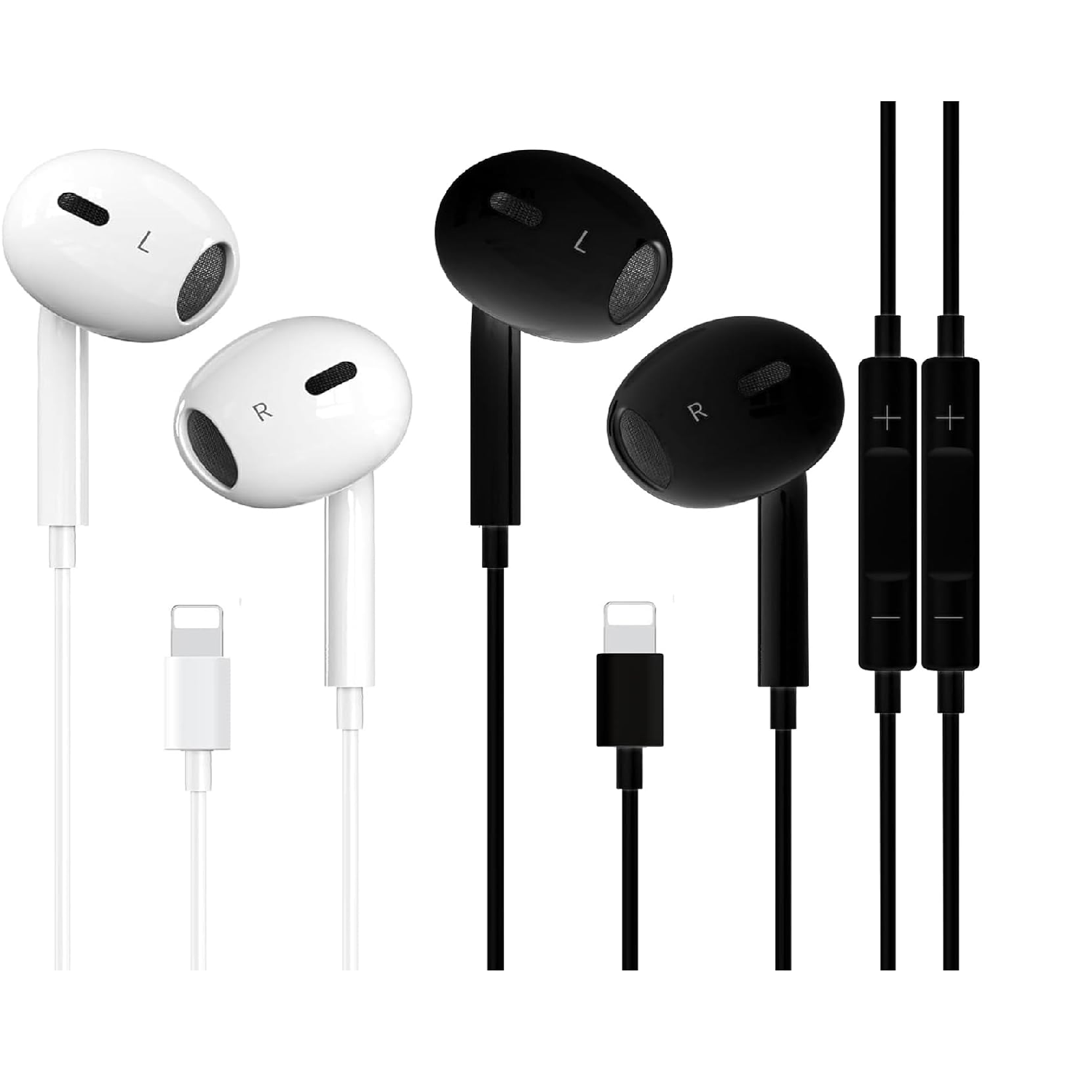 Apple MFi Certified 2 Pack Lightning iPhone Wired Earbuds Earphones 70C