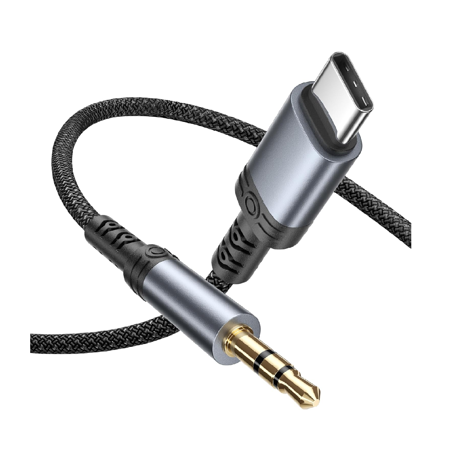 USB C to AUX Cable 1M, Nylon Type-C to 3.5mm Audio Cable for Car