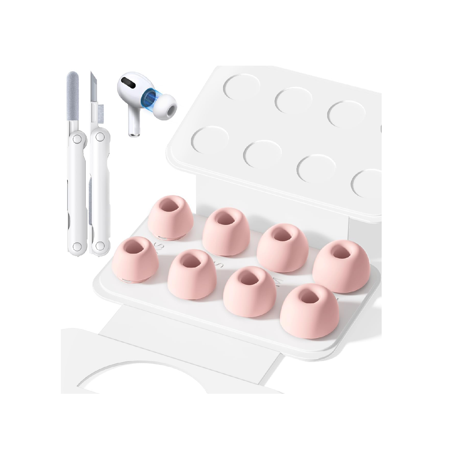 AirPods Pro Ear Tips 4 Pairs XS/S/M/L, Noise Reduction Silicone Tips