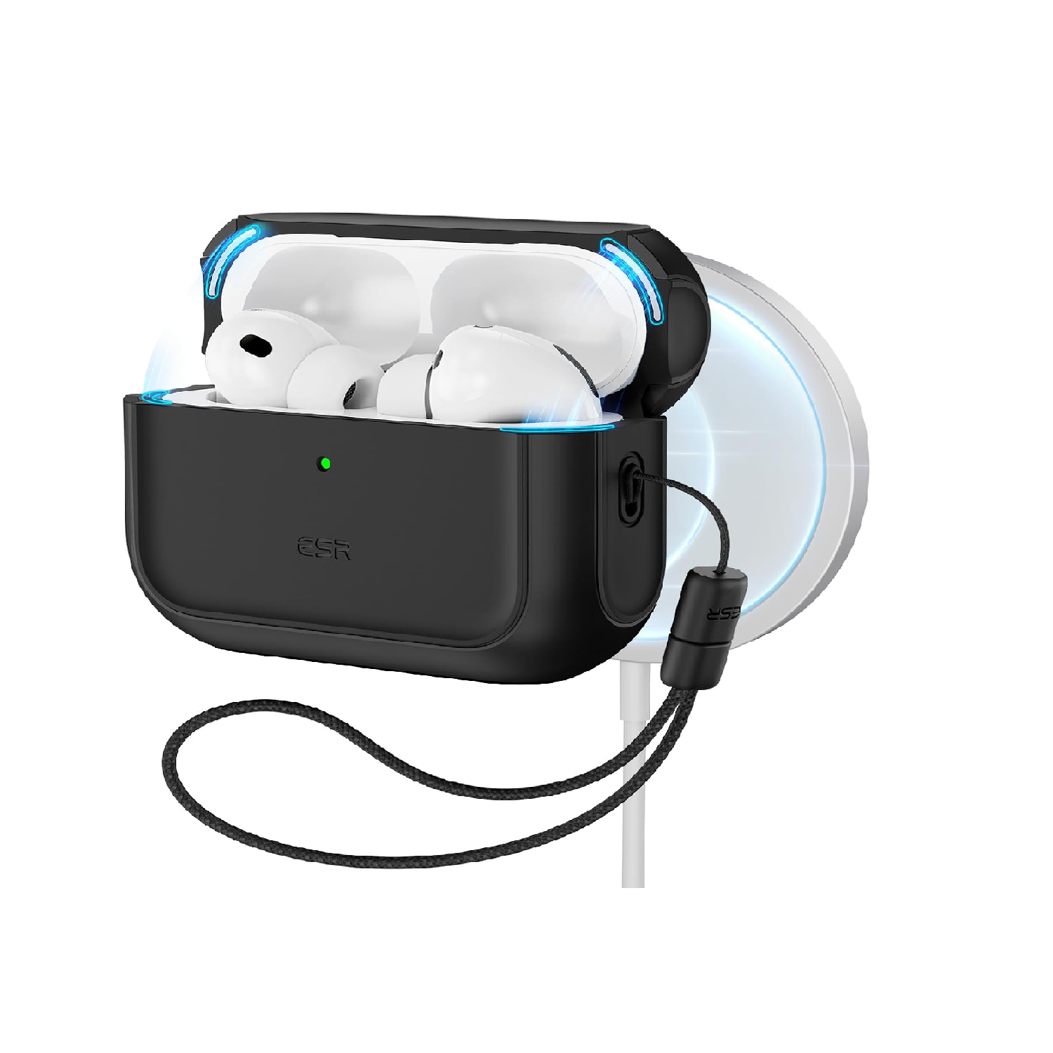 ESR AirPods Pro 3 Case 2025 with Lanyard, MagSafe Cover, Black