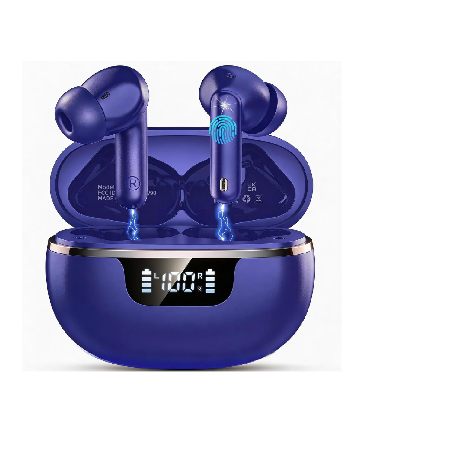 Bluetooth 5.4 Wireless Earbuds, 50H Playtime, ENC Mic, IP7 Waterproof