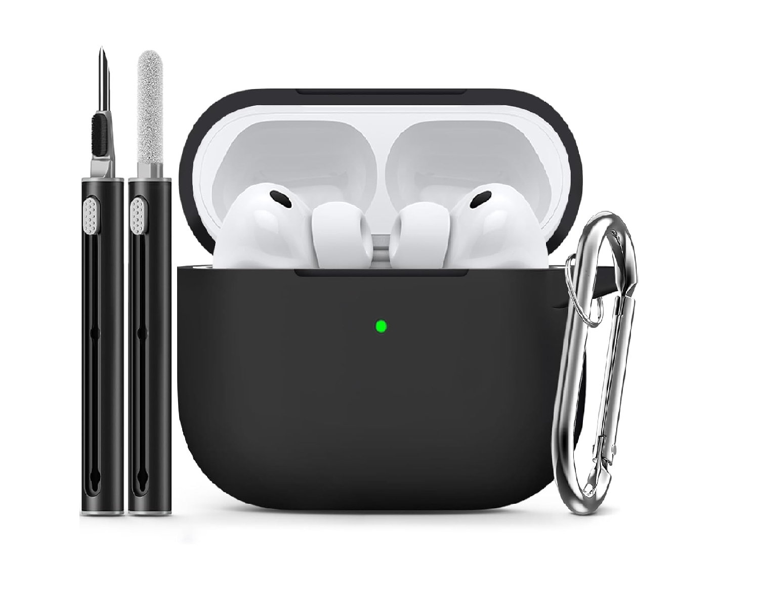 Inesore AirPods Pro 3 Case with Cleaning Kit Silicone Cover Black Protective