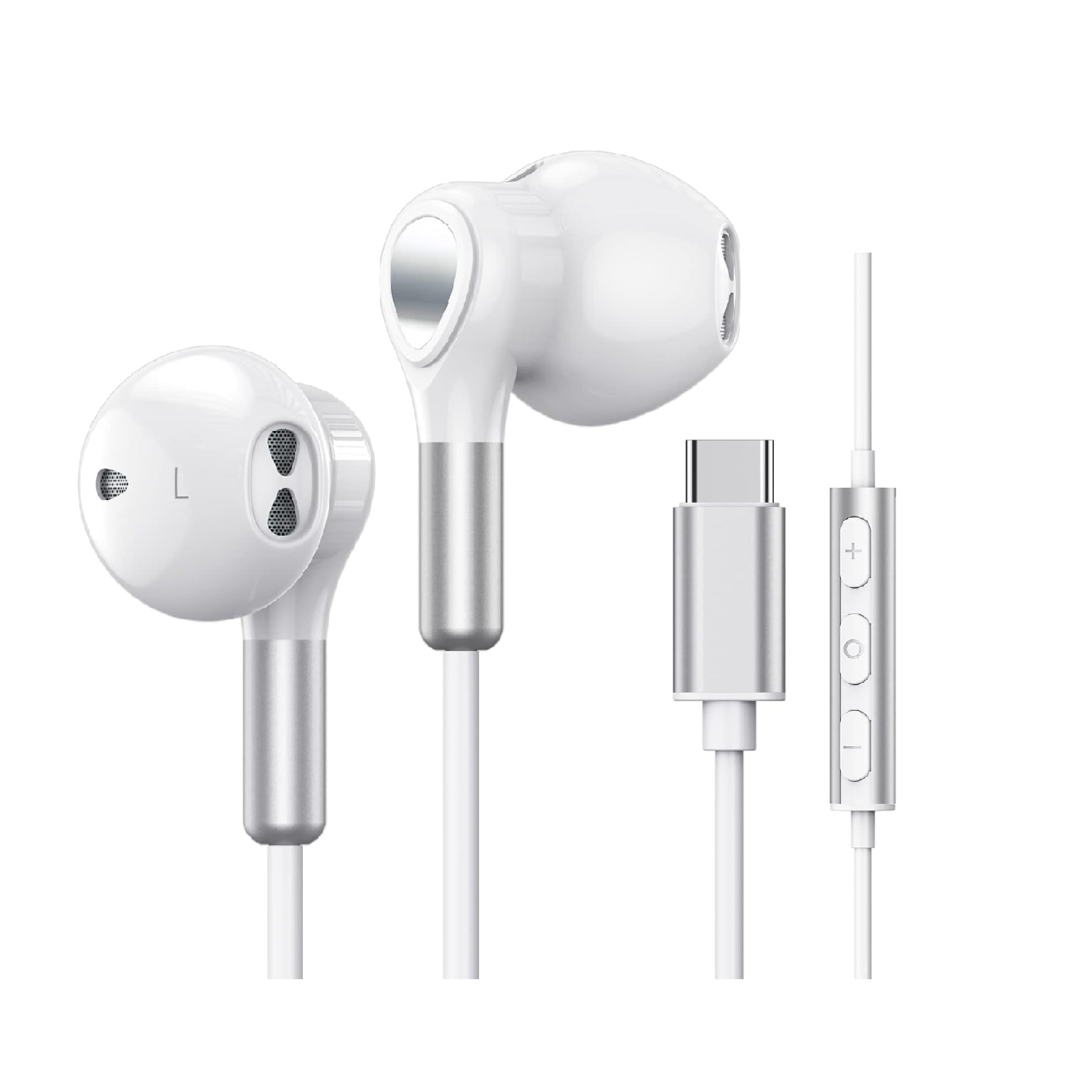 USB-C Earphones with Mic | Wired In-Ear Headphones for Samsung S26/S25/S24 & iPhone 17/16/15, iPad, Type-C Compatible