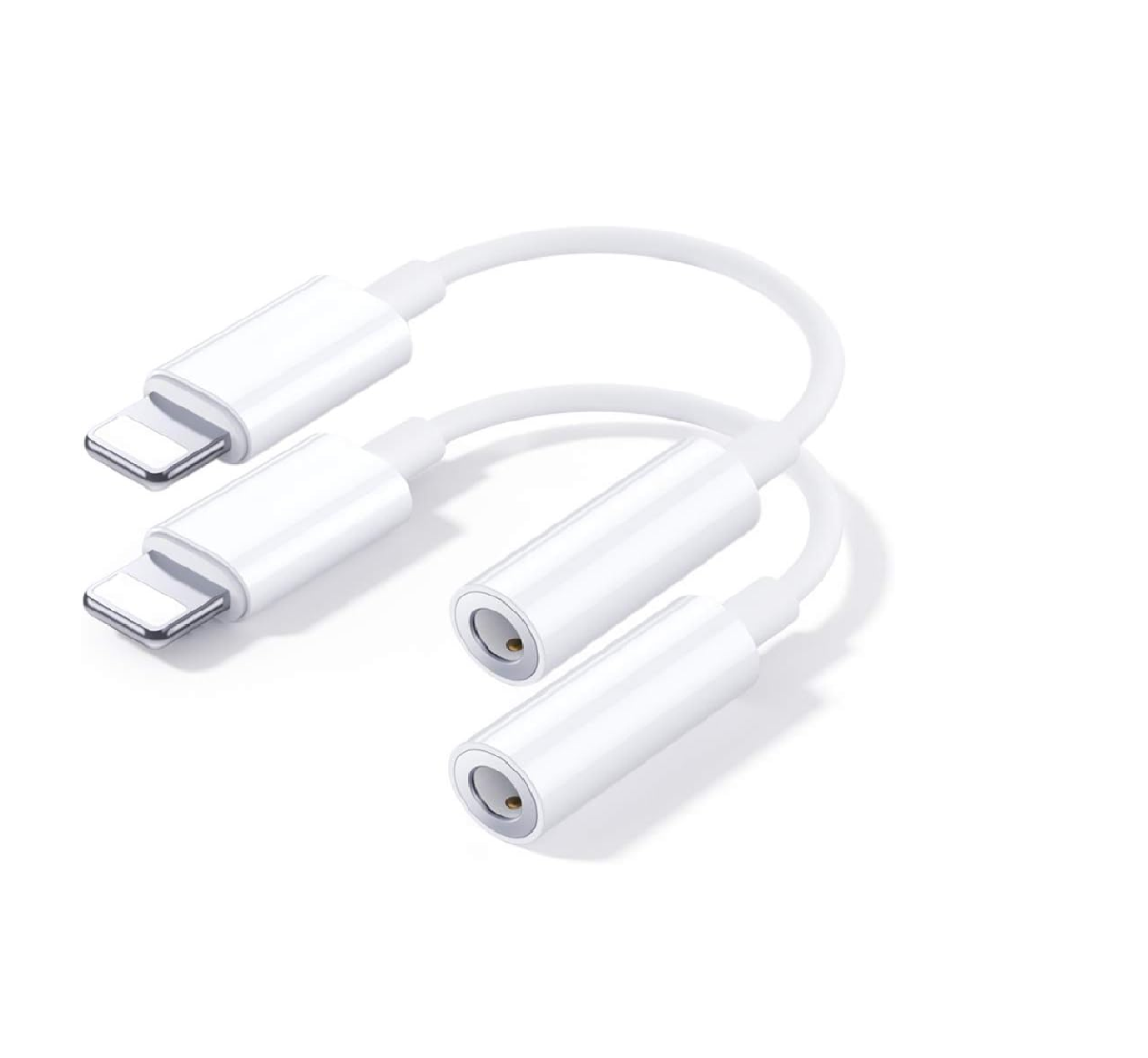 Lightning to 3.5mm Headphone Adapter 2 Pack MFi Certified iPhone Aux Dongle